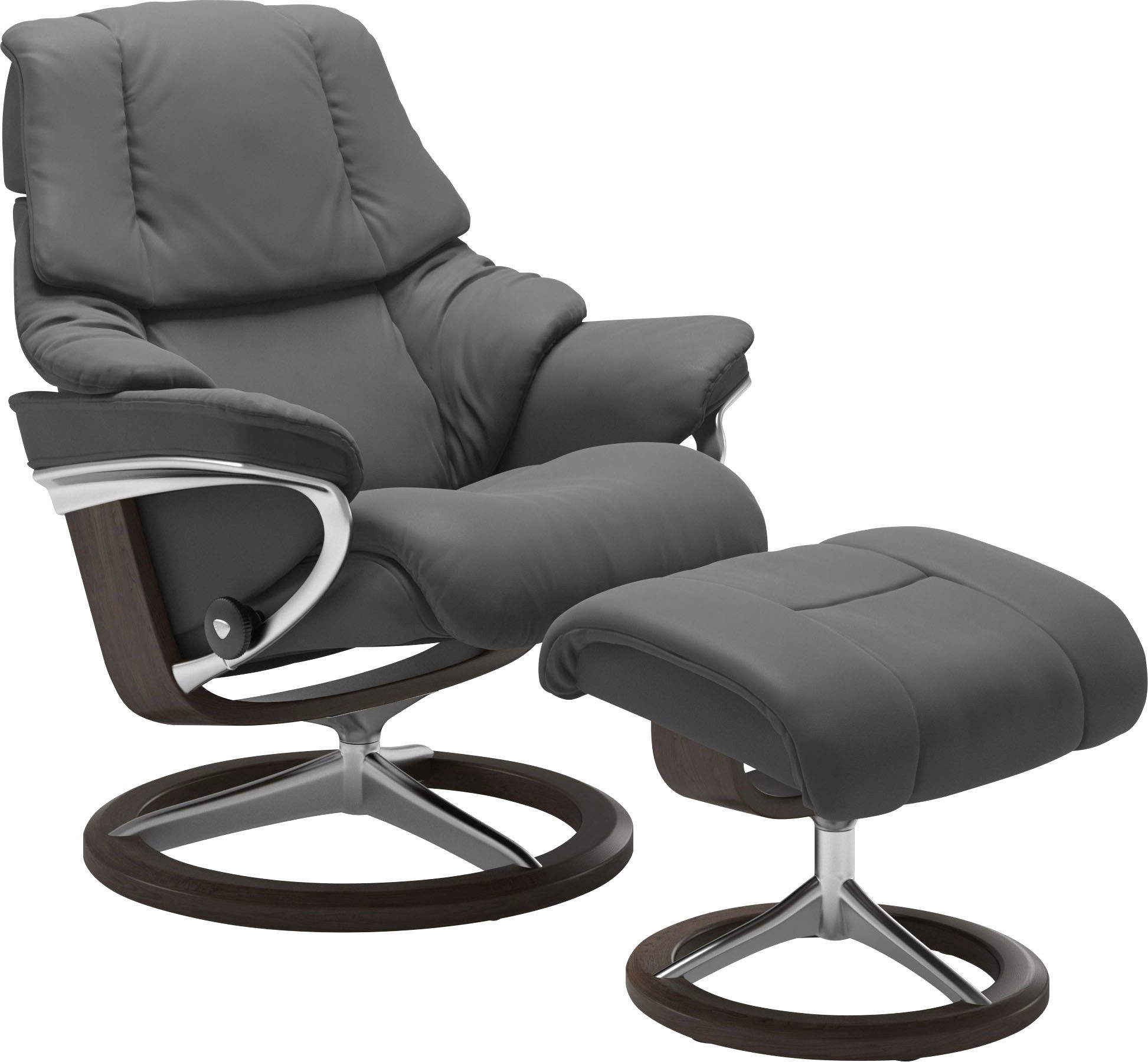 Stressless® Relaxsessel Reno (Set, Relaxsessel mit Hocker), mit Hocker, mit Signature Base, Размер S, M & L, Gestell Wenge
