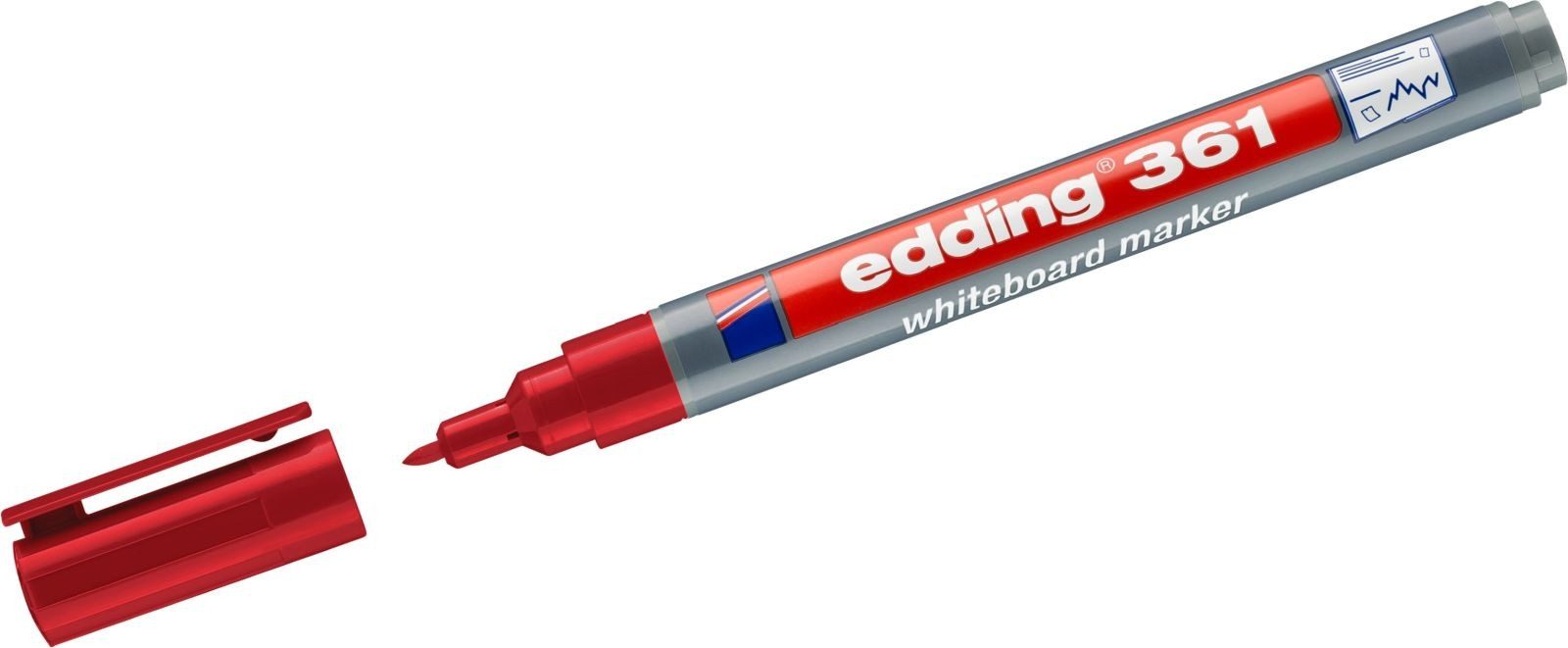 Whiteboard Marker Whiteboardmarker edding 361 nachfüllbar 1mm rot