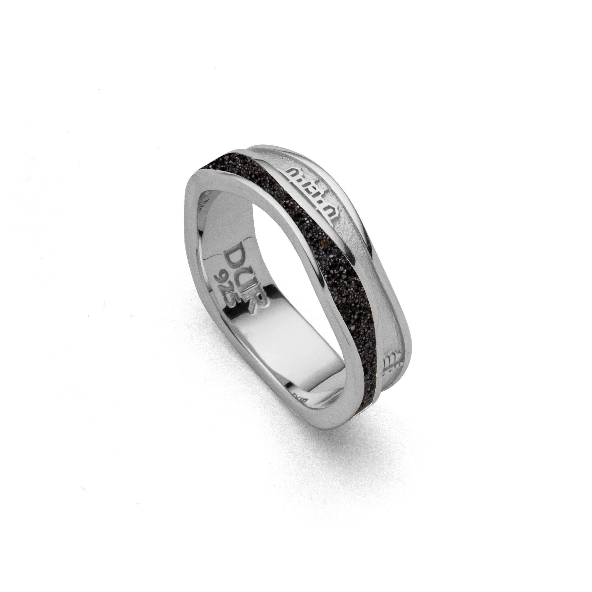 Fingerring DUR Schmuck: Ring Strandwellen "Rügen", der schmale Rügenring mit Lava