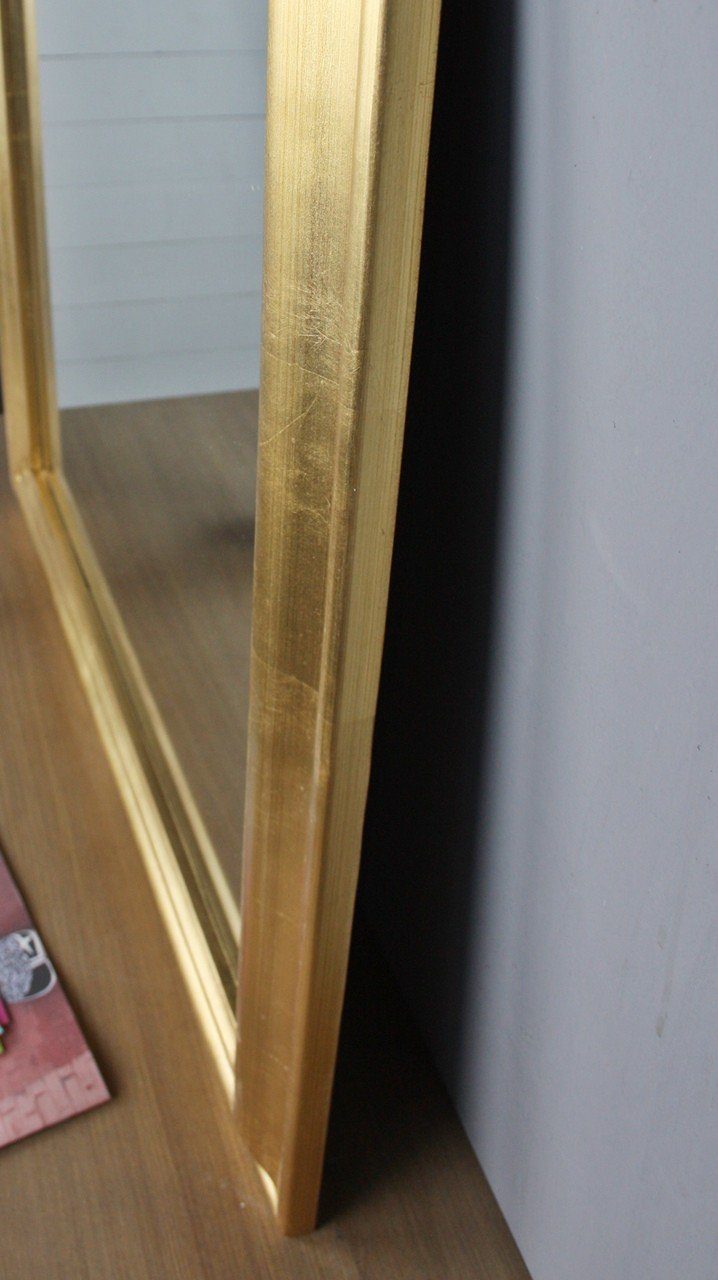 Spiegel elbmöbel gold eleganter Wandspiegel Holzrahmen 82x62x7 schlicht, antik Gold cm Landhausstil | Wandspiegel: Gold Spiegel Gold