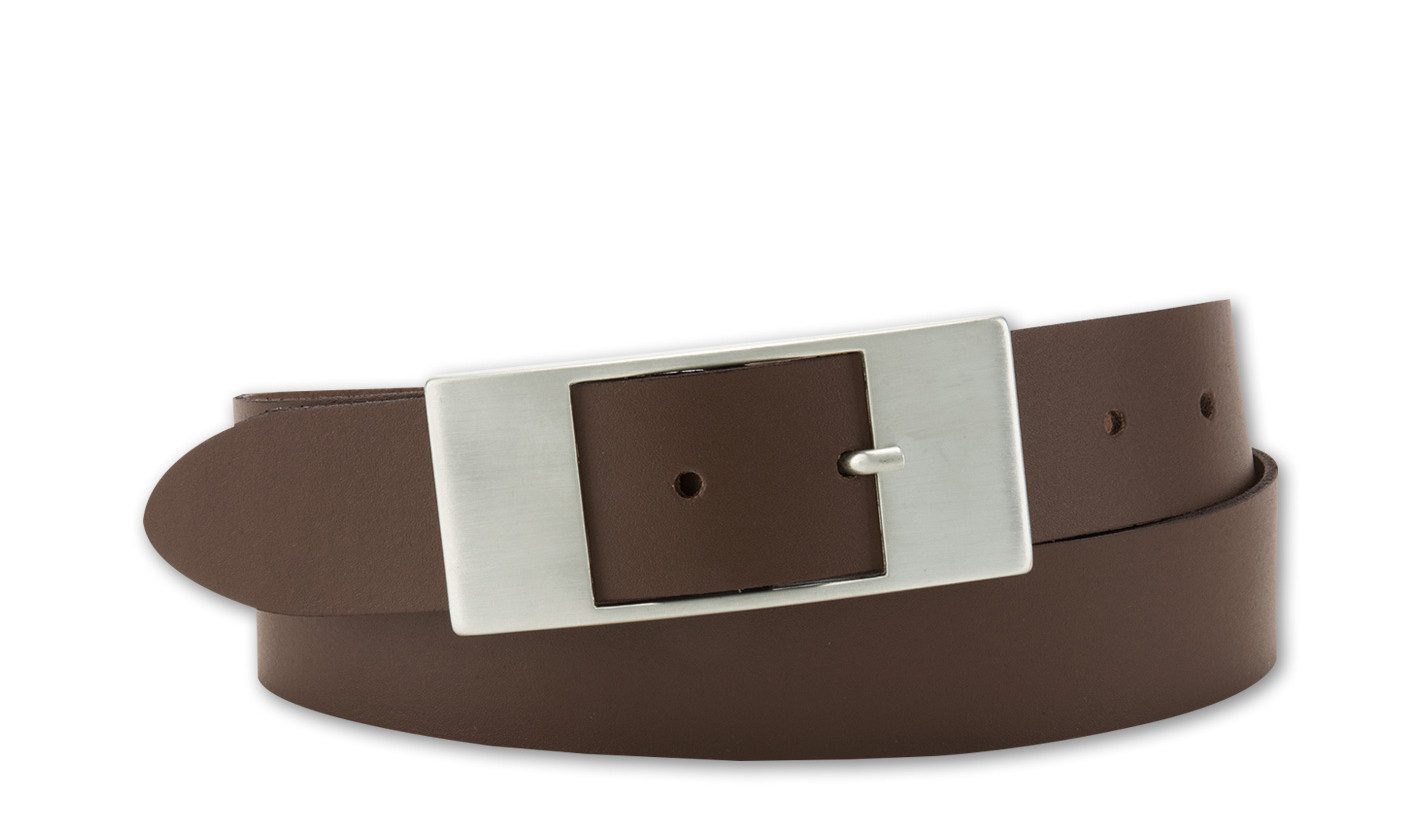 Ledergürtel Ledergürtel mit flacher Rechteckschließe in matter Optik