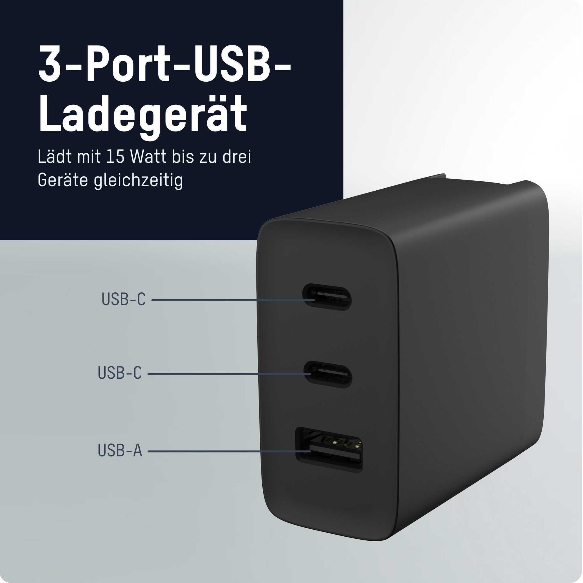 ANSMANN AG Travel Charger 15W – Universal Reiseadapter mit EU/UK/US Steckern USB-Ladegerät