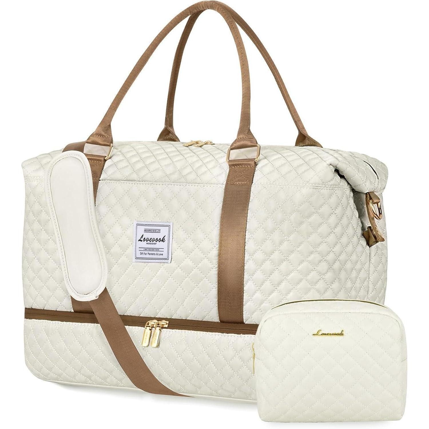 Reisetasche Reisetasche Damen Sporttasche mit Schuhfach Nassfach Weekender Duffle