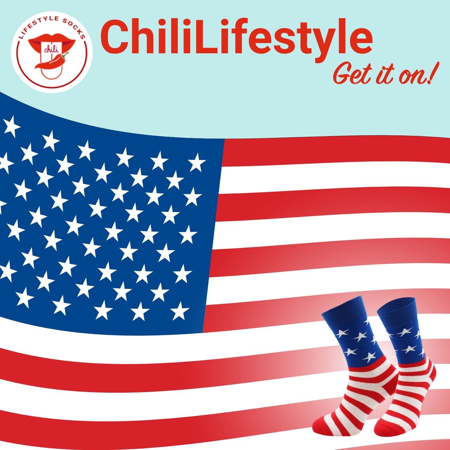 Socken US ! Lustige Motivsocken - Chili - Strümpfe Lifestyle