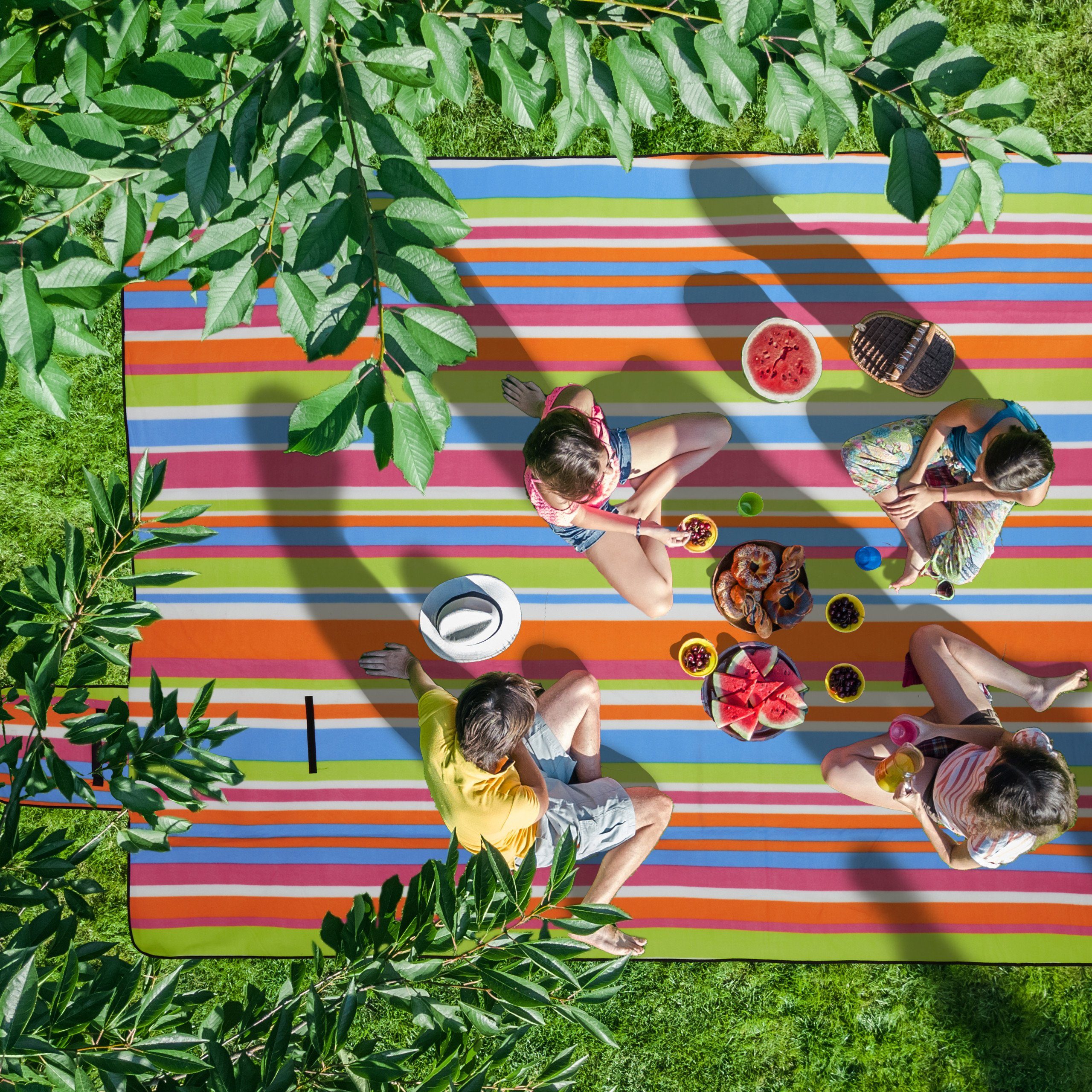 Picknickdecke XXL Picknickdecke 200x300 cm relaxdays gestreift