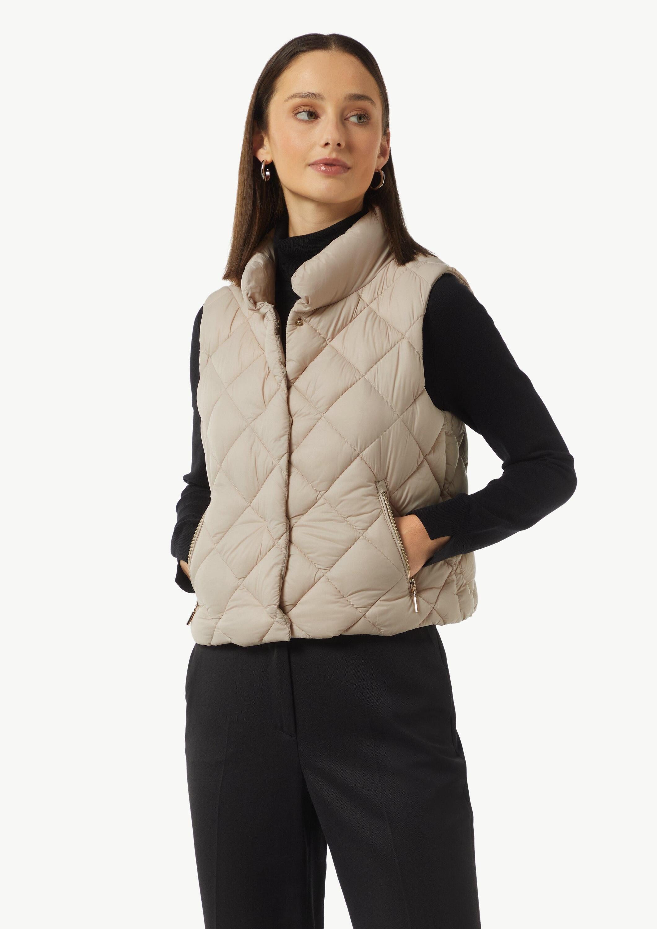 comma Outdoorjacke Outdoor-Weste Boxy Steppweste mit Stehkragen
