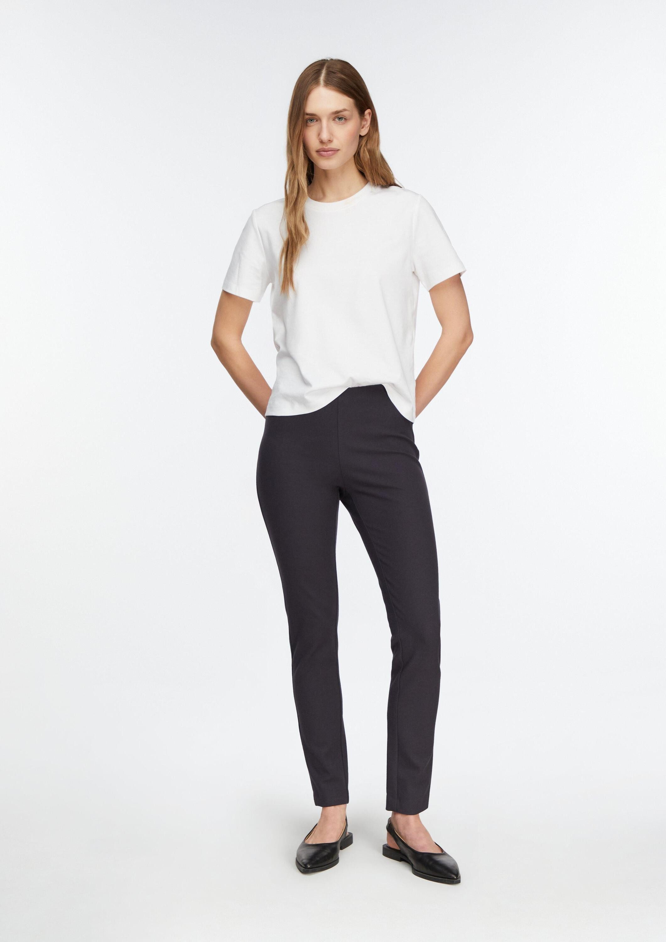 comma Chinos Hose Leggings aus Viskosemix mit Nahtdetails