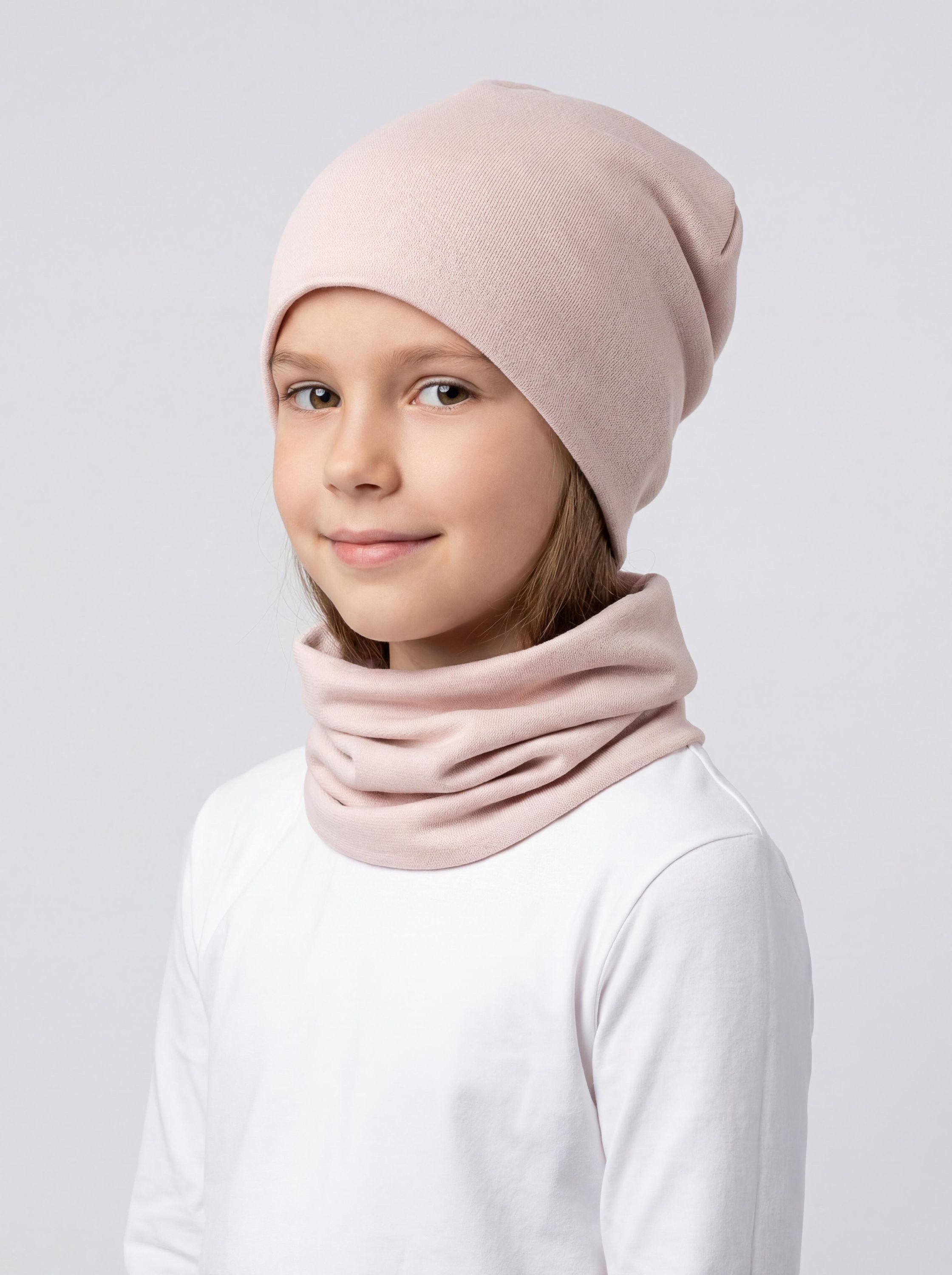 TupTam Beanie Kinder Beanie Mütze Schlauchschal Set aus Jersey und Rippstoff