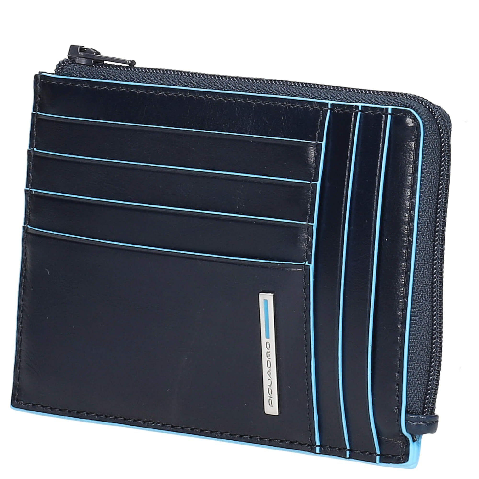 8cc blue cm Piquadro - 2 Blue 12.5 Kreditkartenetui RFID (1-tlg) Square Geldbörse