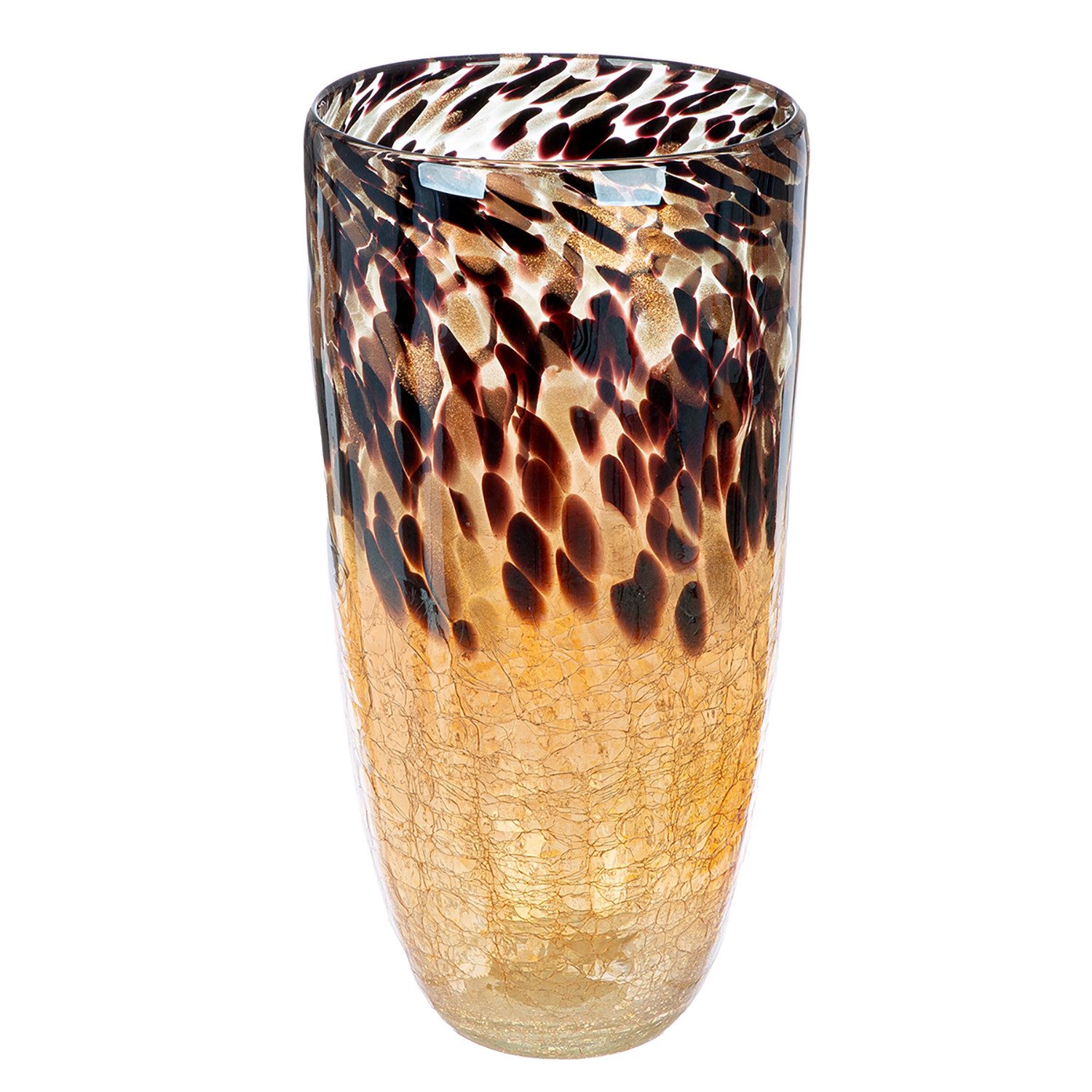 GILDE Dekovase Vase - braun - Glas - H. 36,5cm x T. 18cm x B. 18cm - Blumenvase (1xVase, 1 Stück), Blumenvase - Dekoobjekt - Tischvase - Dekovase - Vase für Blumen