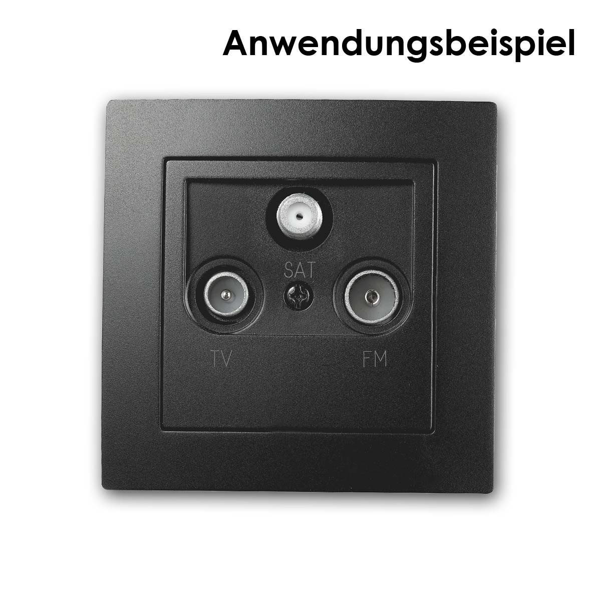 McPower FLAIR Antennendose schwarz TV/Radio/SAT, oh Rahmen Unterputzschalter – Bild 5 von 5