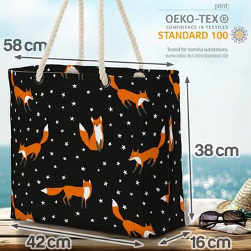 VOID Strandtasche (1-tlg), Füchse und Sterne Beach Bag Fuchs Sternenhimmel Weihnachten Kinder Kinderzimmer