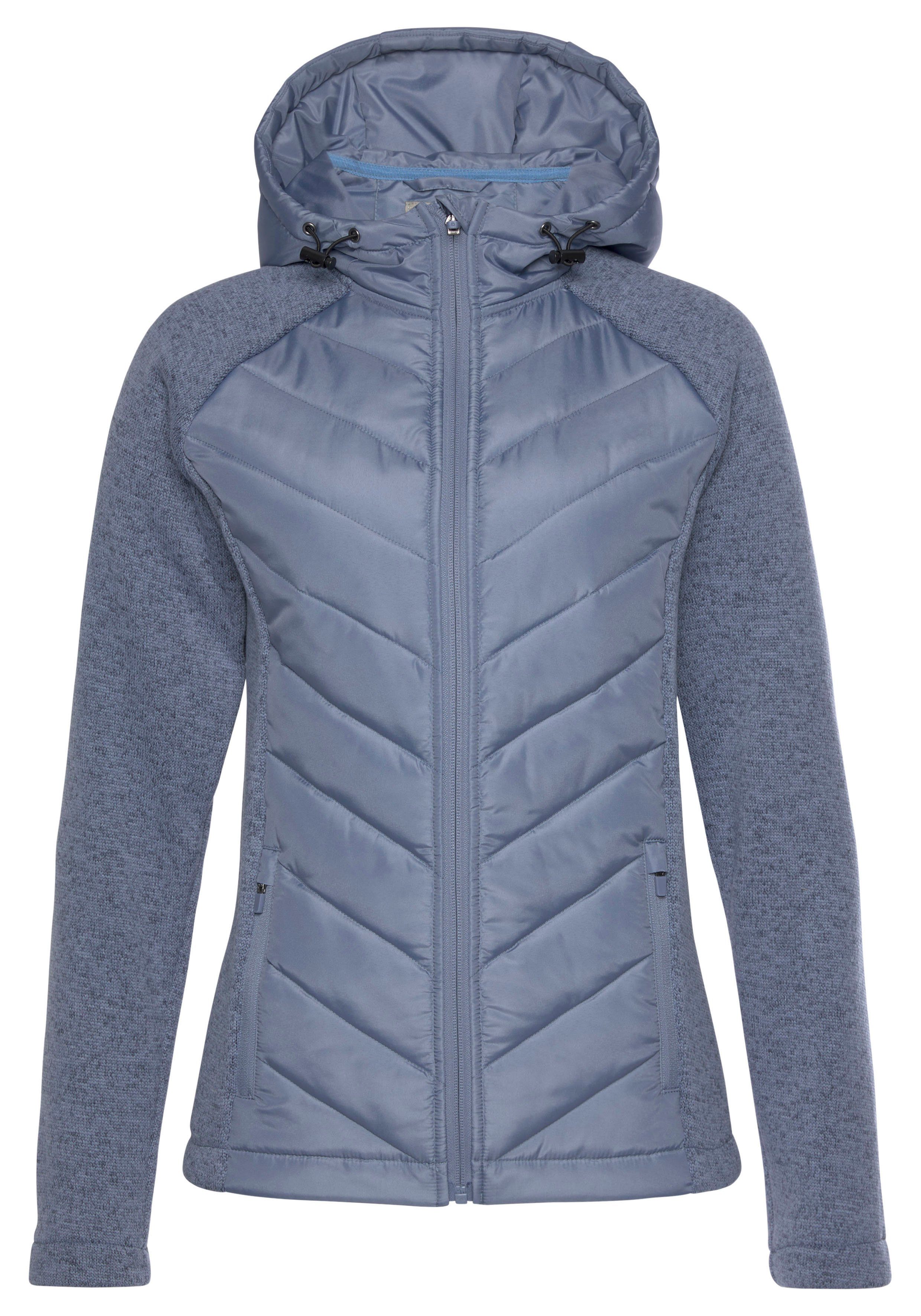 Vivance Steppjacke mit blau Strickfleece-Ärmeln