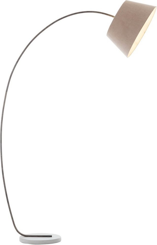 Brilliant Bogenlampe Brok, ohne Leuchtmittel, 196 cm Höhe, 121 cm Ausl., E27,  schwenkbar, Beton/Metall/Textil, taupe