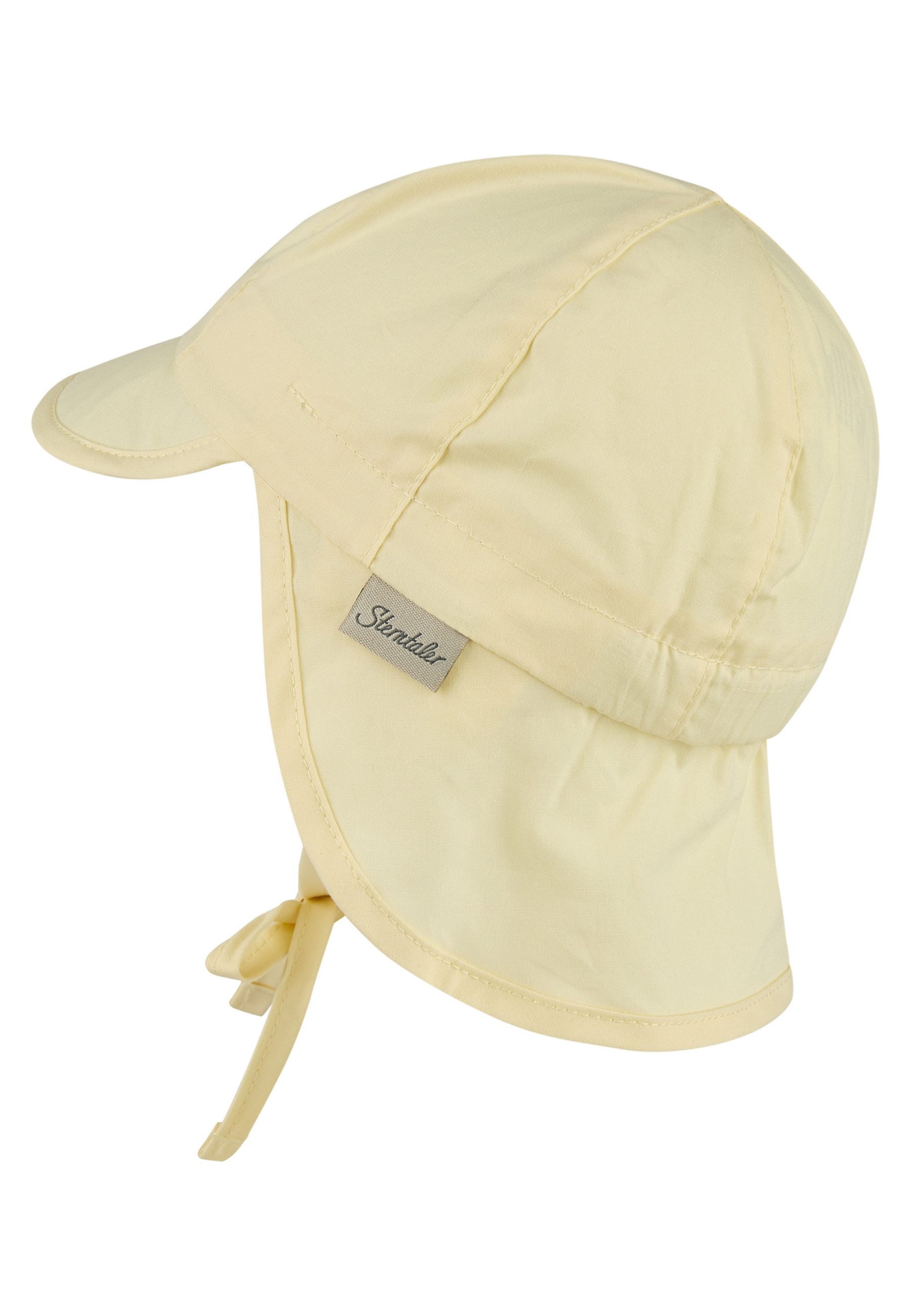 Sterntaler® Schirmmütze 50+ Schirmmütze mit Nackenschutz uni (1-St) Mütze mit Nackenschutz aus UV-Popeline (Bio) unifarben