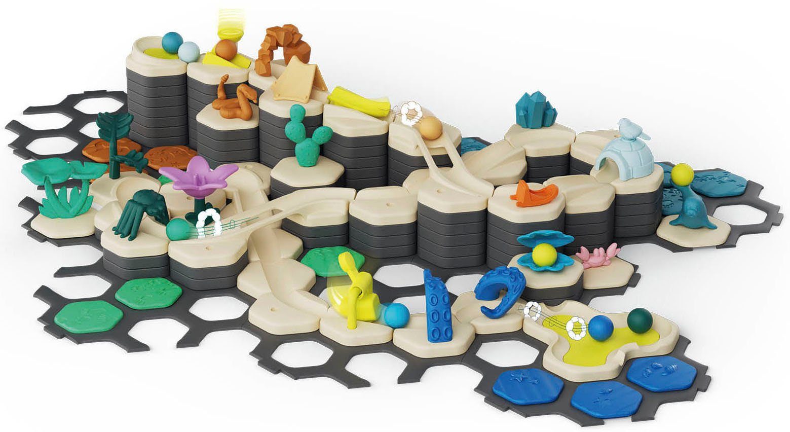 Ravensburger Kugelbahn-Bausatz GraviTrax Junior Starter-Set XXL Planet, Made in Europe