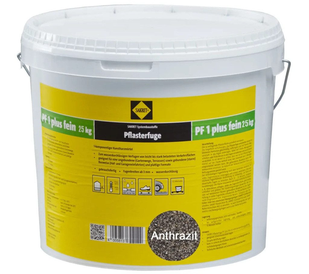 Sakret Fugenmörtel Sakret Pflasterfugenmörtel PF 1 plus fein 25 kg Farbe: anthrazit