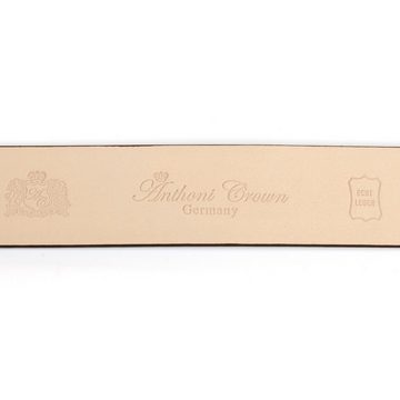 Anthoni Crown Ledergürtel stilvoll in beige mit silberfarbener Schließe