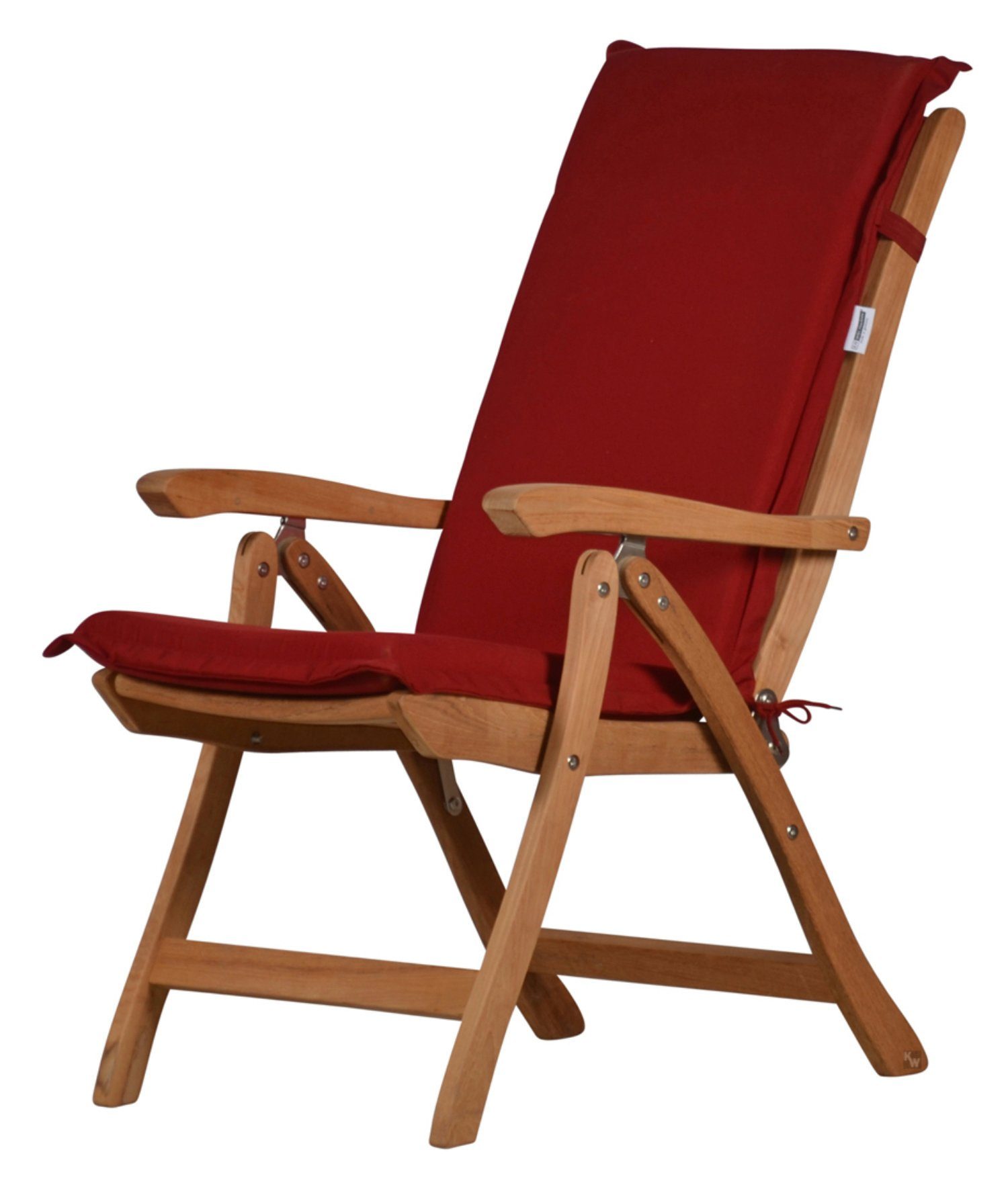 Kai Wiechmann Gartenstuhl Set Teak Hochlehner Pisa mit Auflage premium, massives Teakholz, robust, pflegeleicht und langlebig