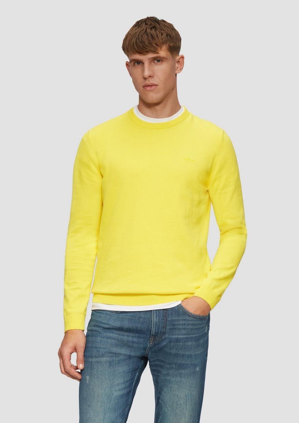s.Oliver Rundhalspullover Casual (1-tlg) Rundhals. langarm, Logo-Stickerei günstig online kaufen