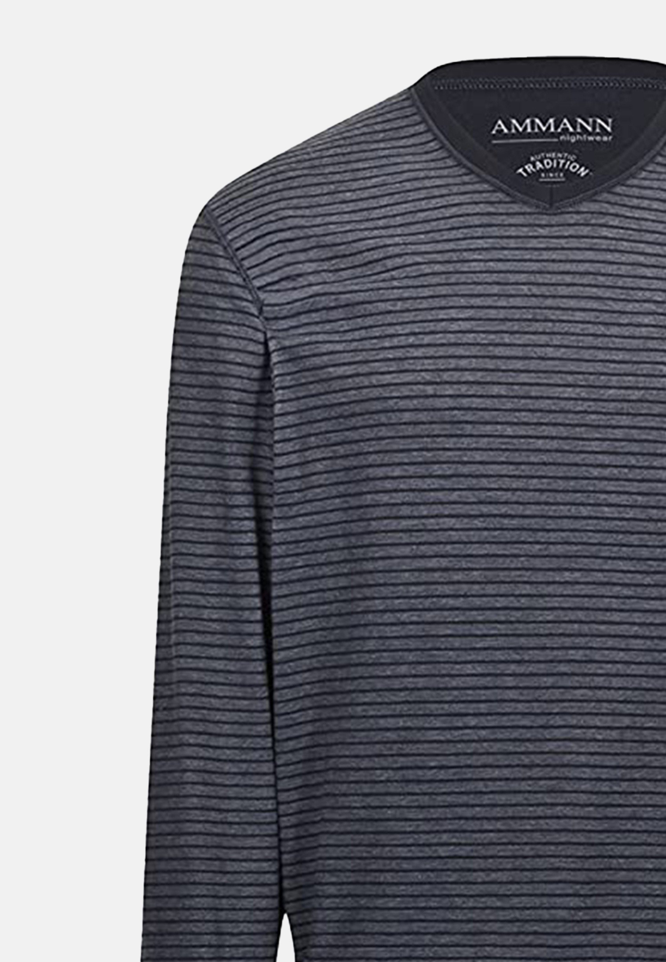 Ammann Pyjama Basic (Set, 2 tlg) Schlafanzug Langarm - Baumwolle - Mit Bünd günstig online kaufen