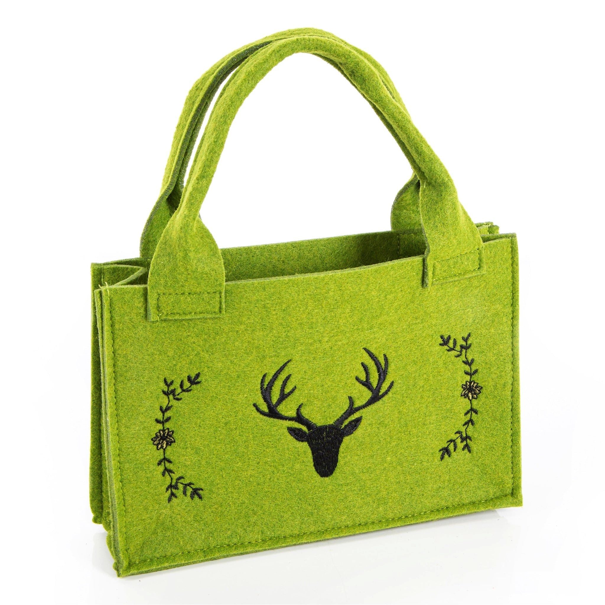 Logbuch-Verlag Geschenkbox Filztasche grün Hirsch Geweih 21x14x6cm rustikal bayerisch