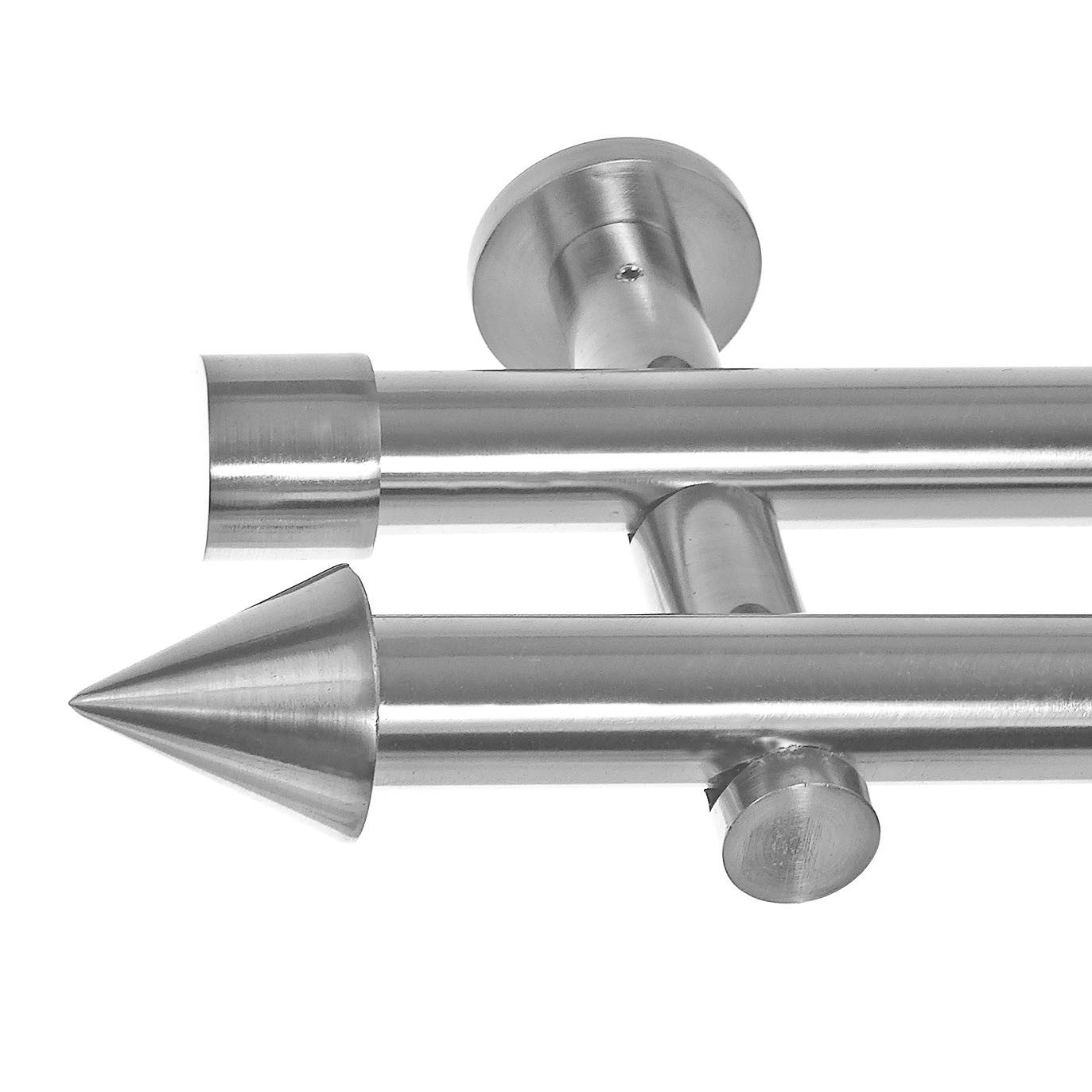 BASIT Gardinenstange Edelstahloptik 20mm mit Wandträgern günstig online kaufen