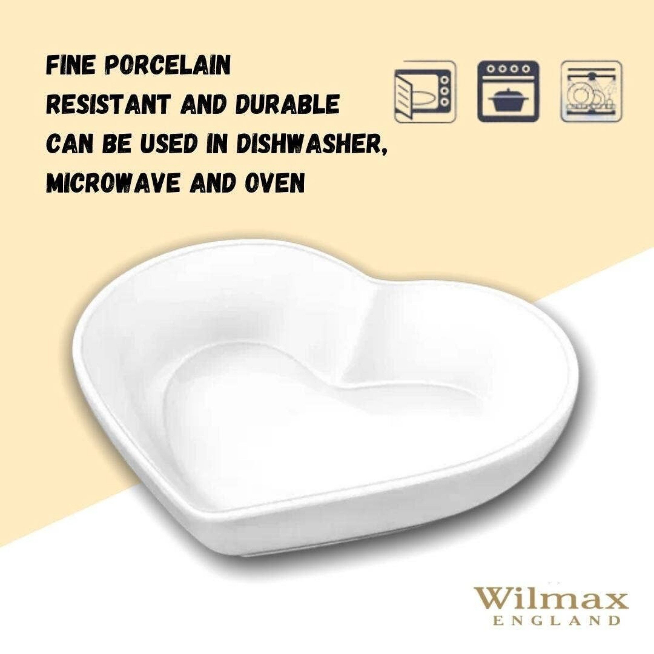 Wilmax England Geschirr-Set, Kleine Herzschale 8 x 7 cm - 6er Set, ideal für Snacks und Saucen