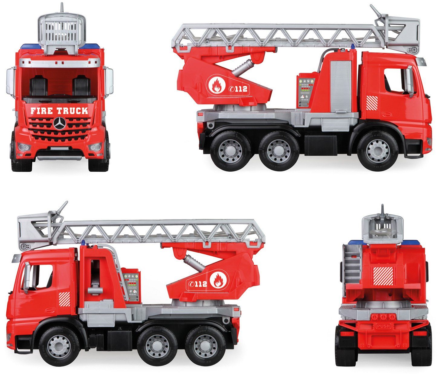 Lena® Spielzeug-Feuerwehr Worxx, Leiterfeuerwehr Mercedes Arocs, Made in Europe