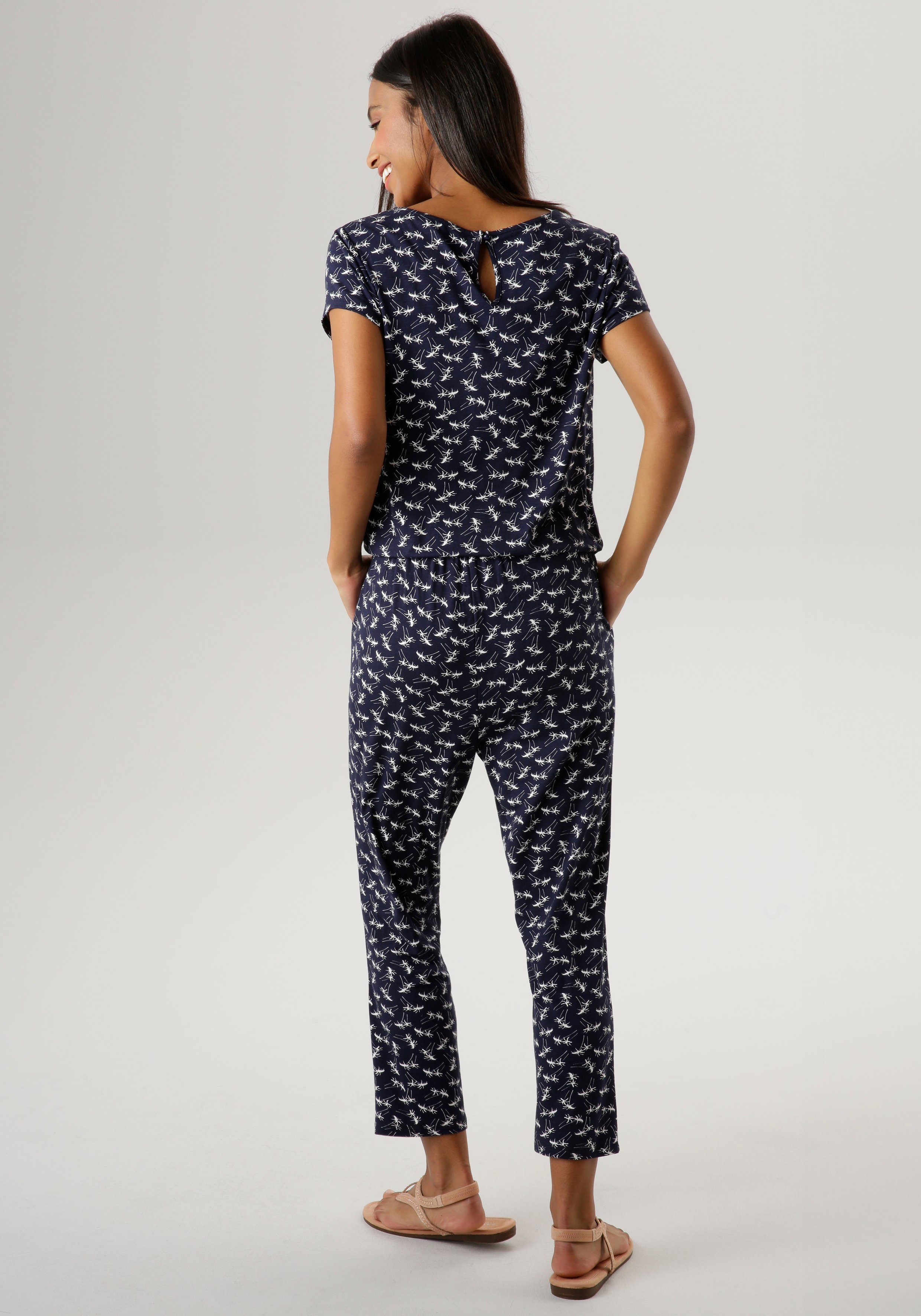 NEUE SELECTED bedruckt Aniston mit Palmen Jumpsuit KOLLEKTION -