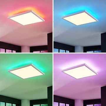 Arcchio LED Panel Brenda, dimmbar, LED-Leuchtmittel fest verbaut, Farbwechsel RGB + weiß, Modern, Aluminium, Kunststoff, weiß, inkl. Leuchtmittel,dimmbar,inkl.