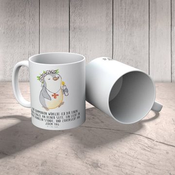 Mr. & Mrs. Panda Tasse Pinguin Kommunion Mädchen - Weiß - Geschenk, Konfirmation Geschenk, G, Keramik, Einzigartiges Botschaft