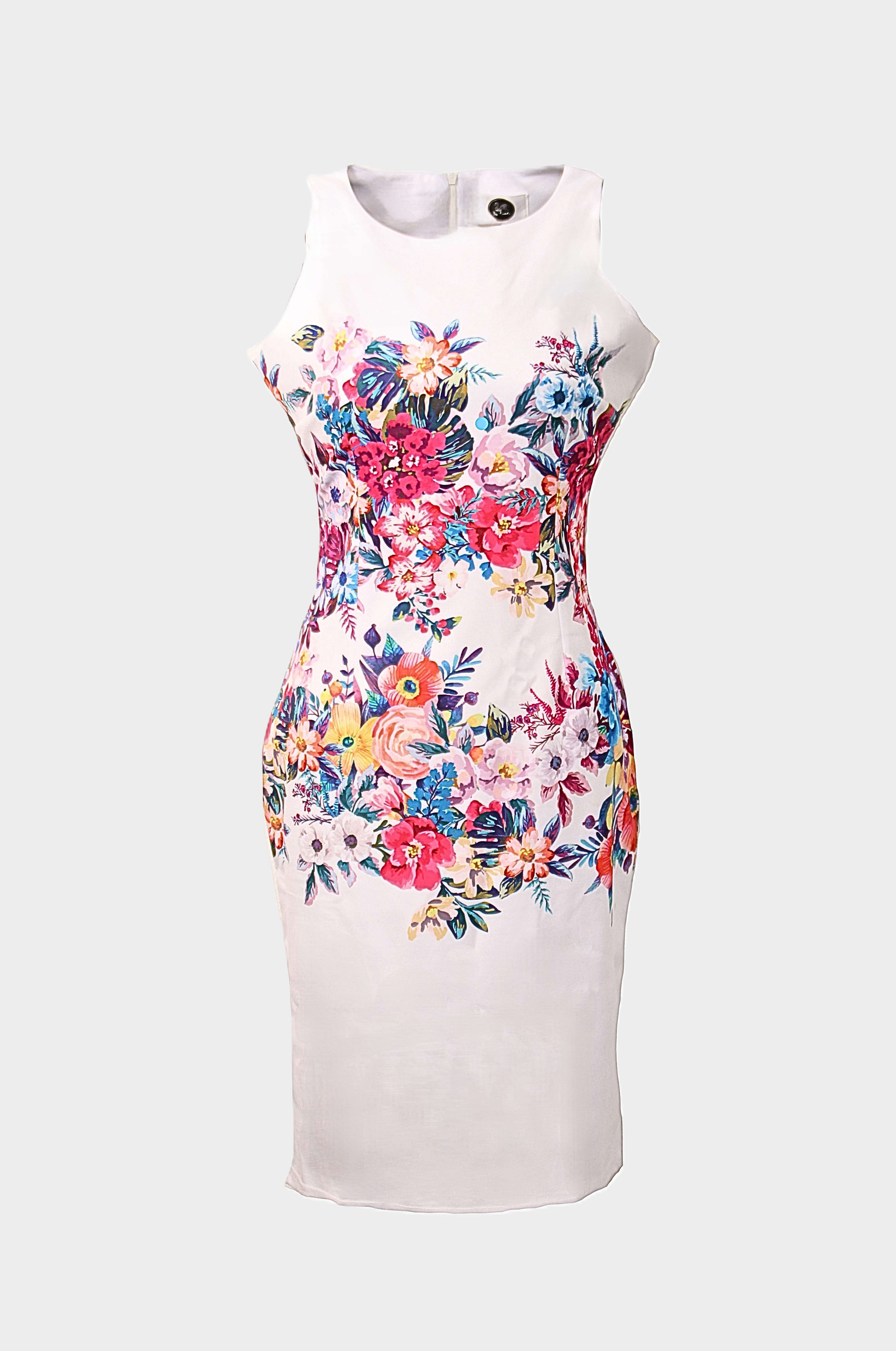Be Noble Druckkleid Mainau Wunderschönes sehr figurbetontes Blumenkleid