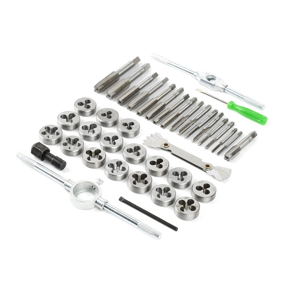 JEOBEST Gewindeschneider Gewindebohrer und Schneideisen Set, (40-tlg) mit Windeisen, Metall – Bild 3 von 5