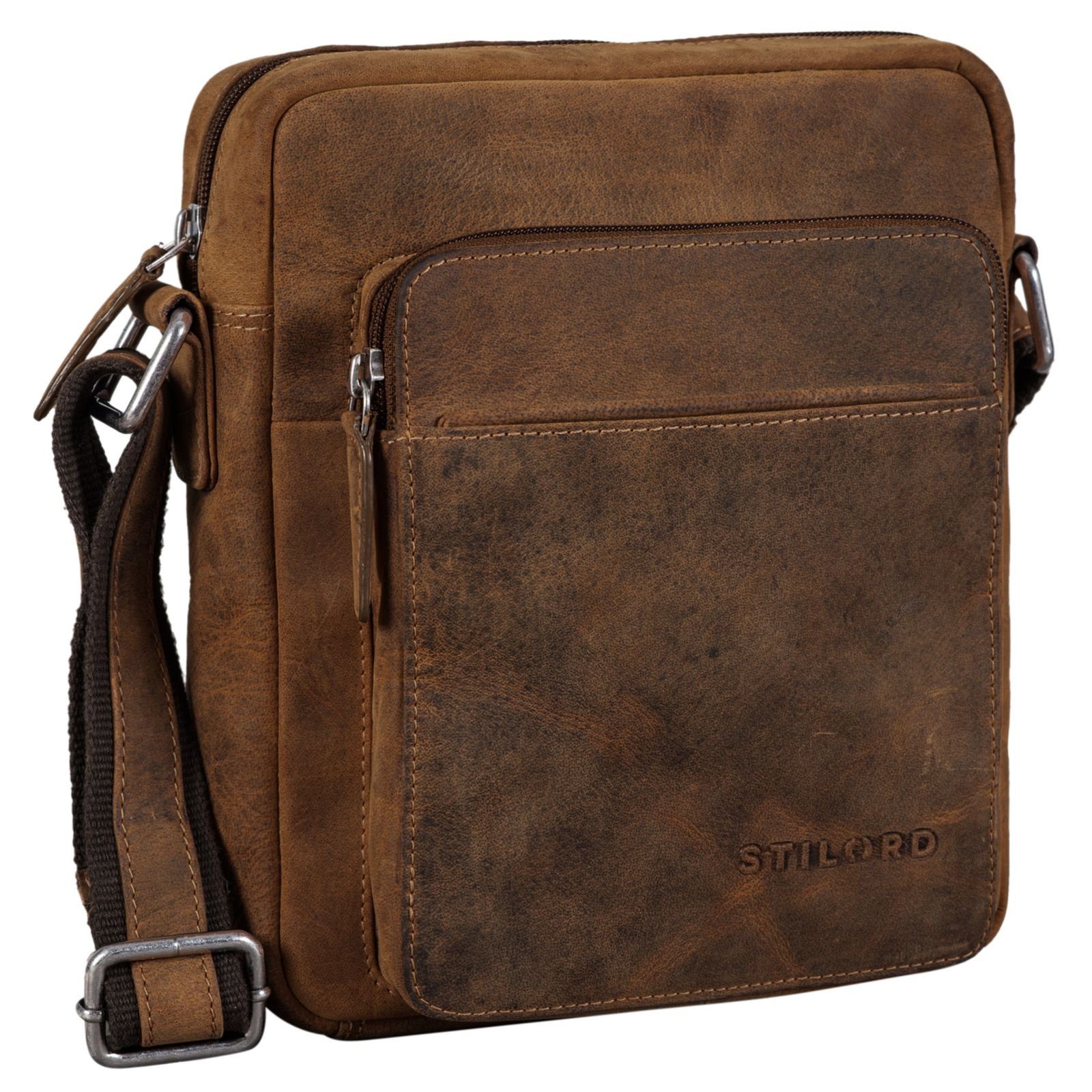 STILORD Messenger Bag "Vittorio" Umhängen Herrentasche braun - bergamo zum