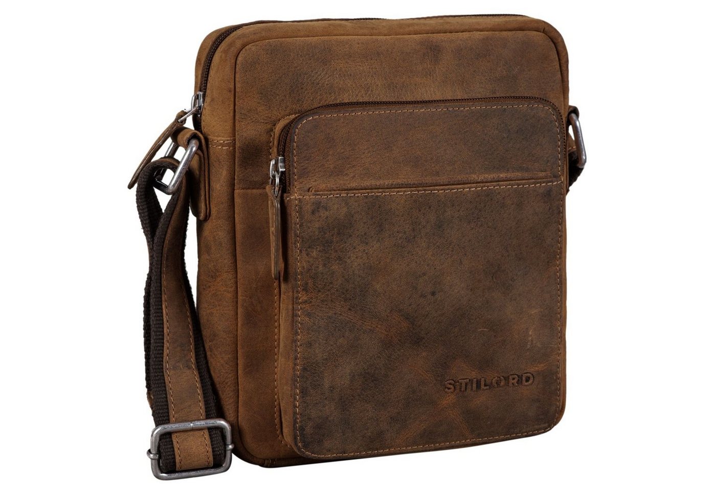 STILORD Schultertasche "Vittorio" Moderne Vintage Herrentasche zum Umhängen klein Echtleder