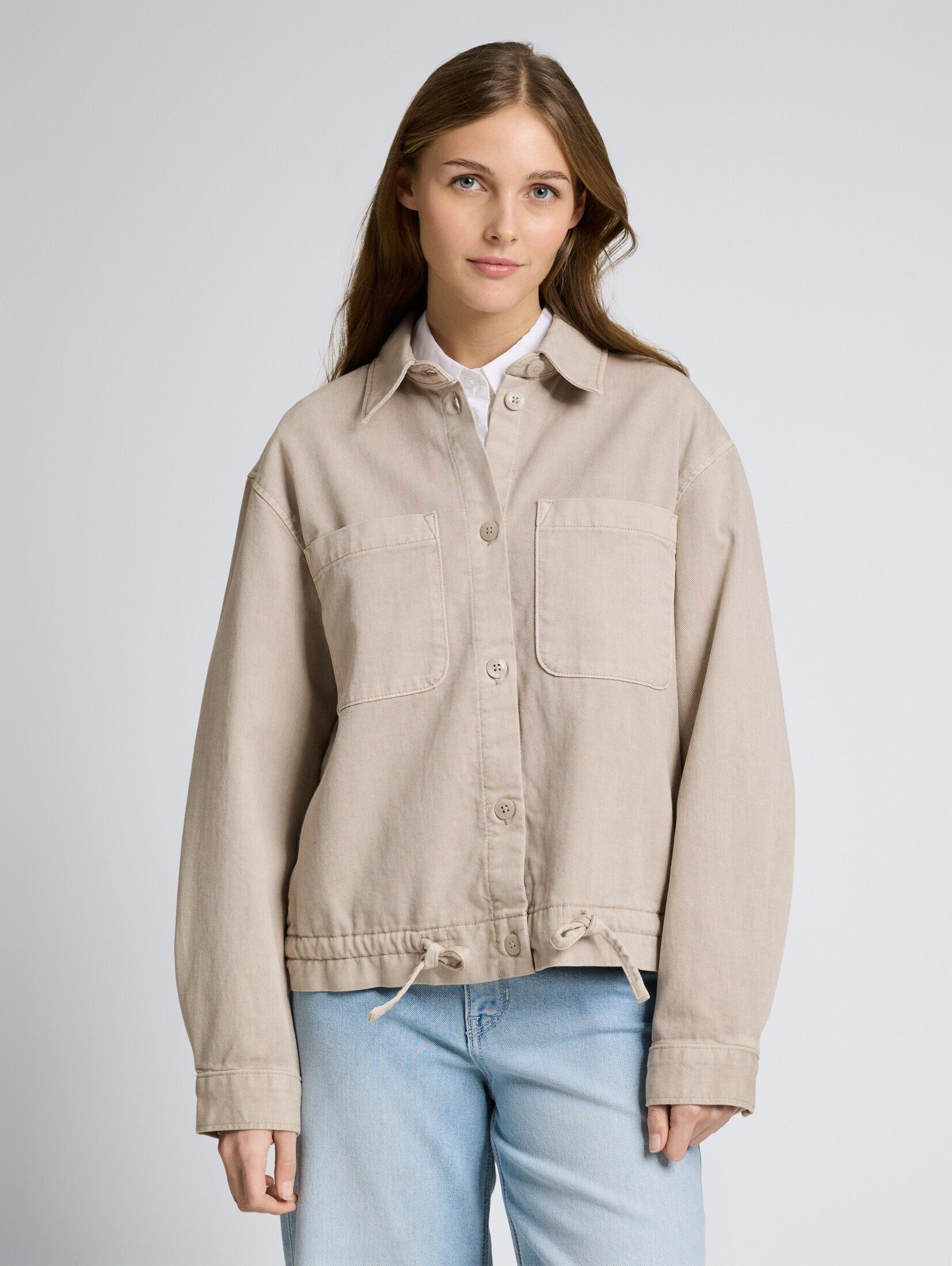 TOM TAILOR Denim Jeansjacke Jacken Lightweight Jeansjacke mit Kordelzug