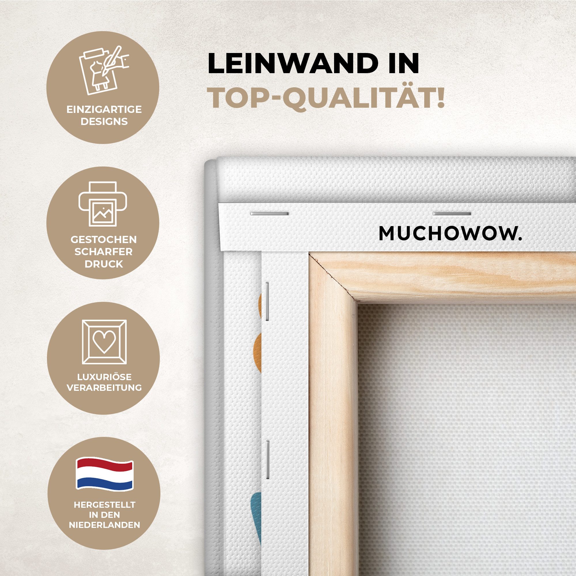 OneMillionCanvasses® Leinwandbild Pädagogisch - Zählen lernen - Weiß - Farb günstig online kaufen