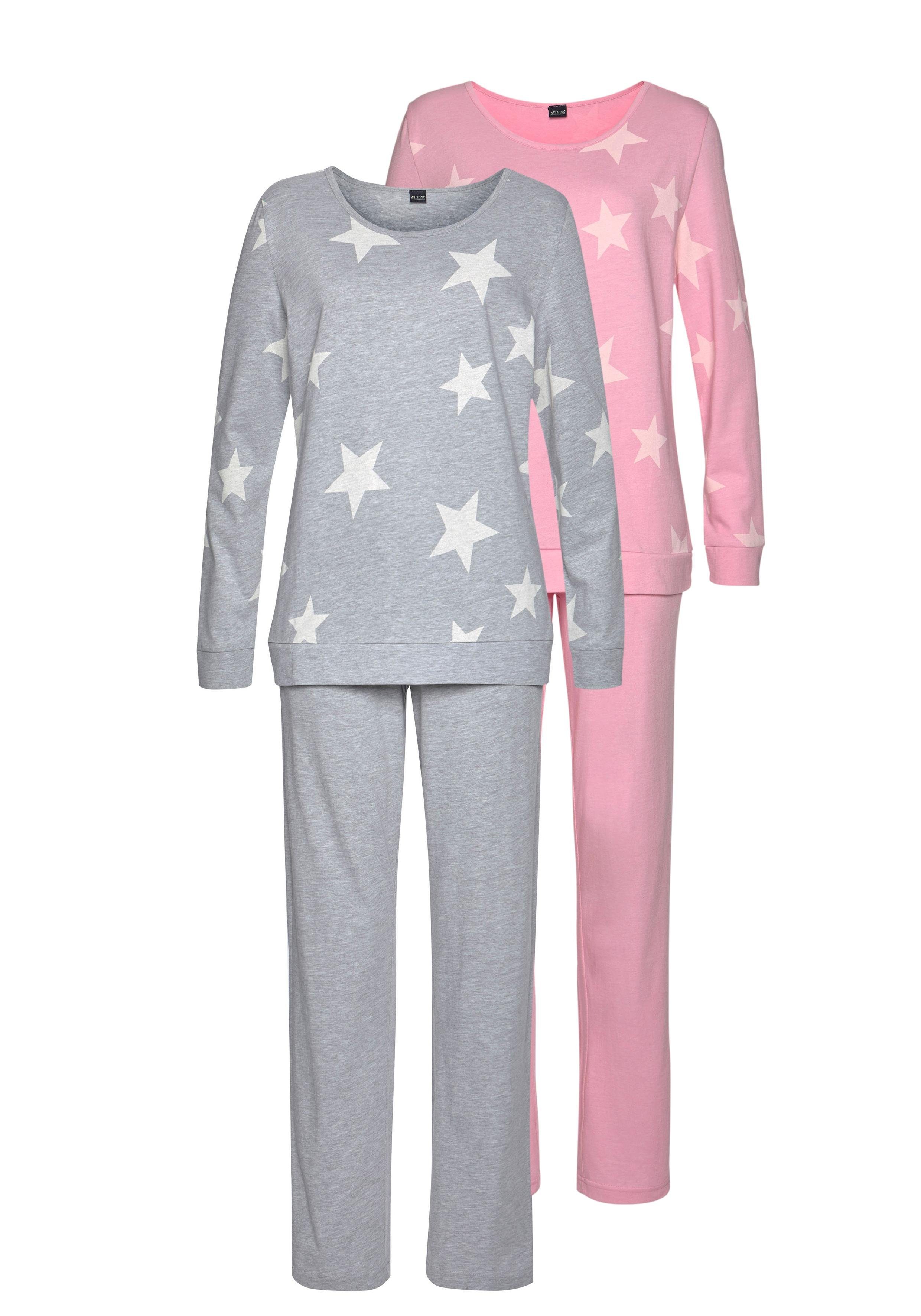 Arizona Pyjama (4 tlg., 2 Stück) in melierter Optik günstig online kaufen