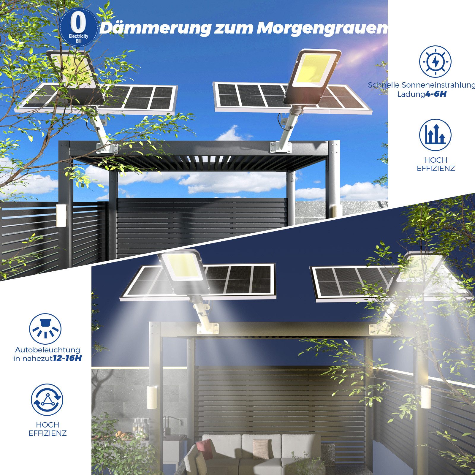 Rhein Beleuchtung LED Solarleuchte 3000W Solarlampen günstig online kaufen