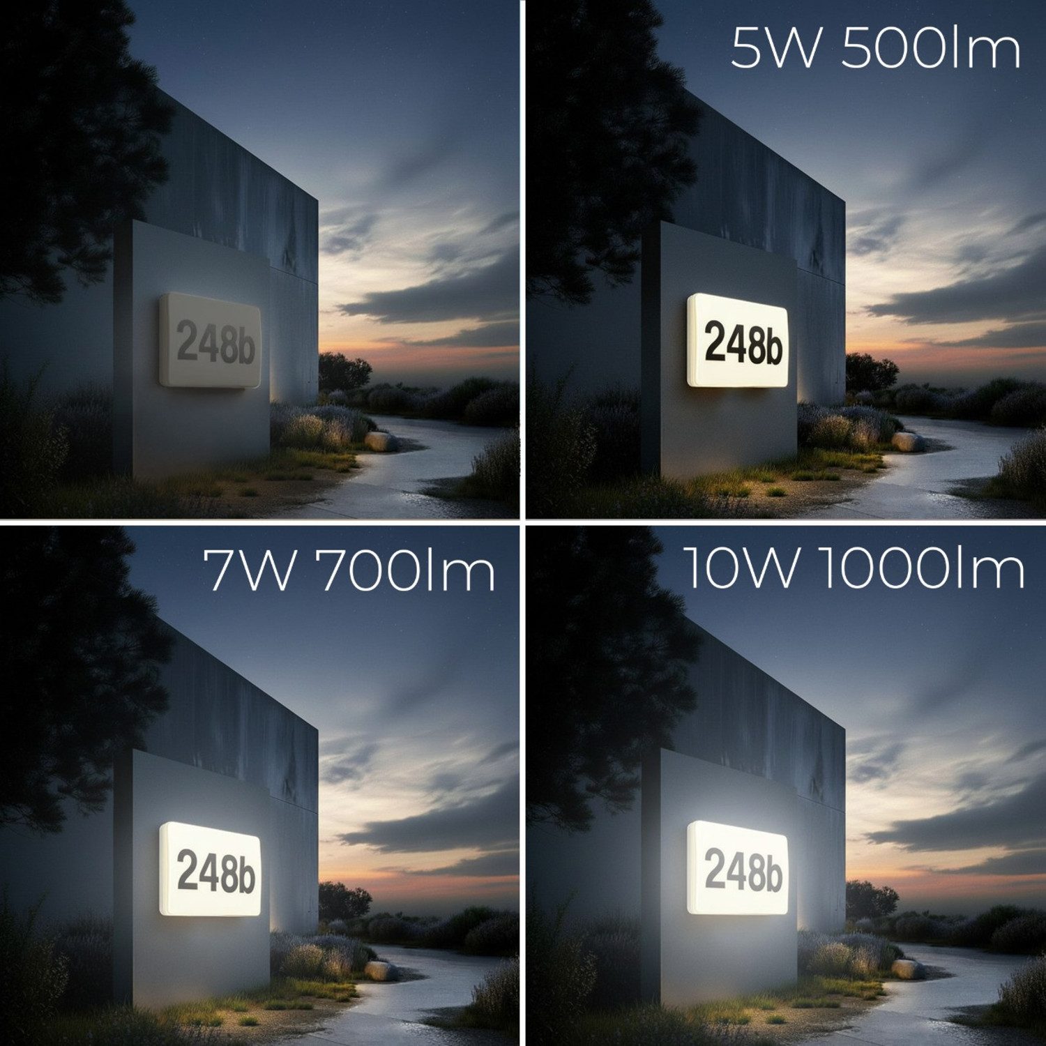 Maclean Hausnummer MCE292 W Beleuchtete Hausnummer LED-Dämmerungssensor, max. 10 W, IP65, neutrale Farbe (4000 K), max. 1000 lm