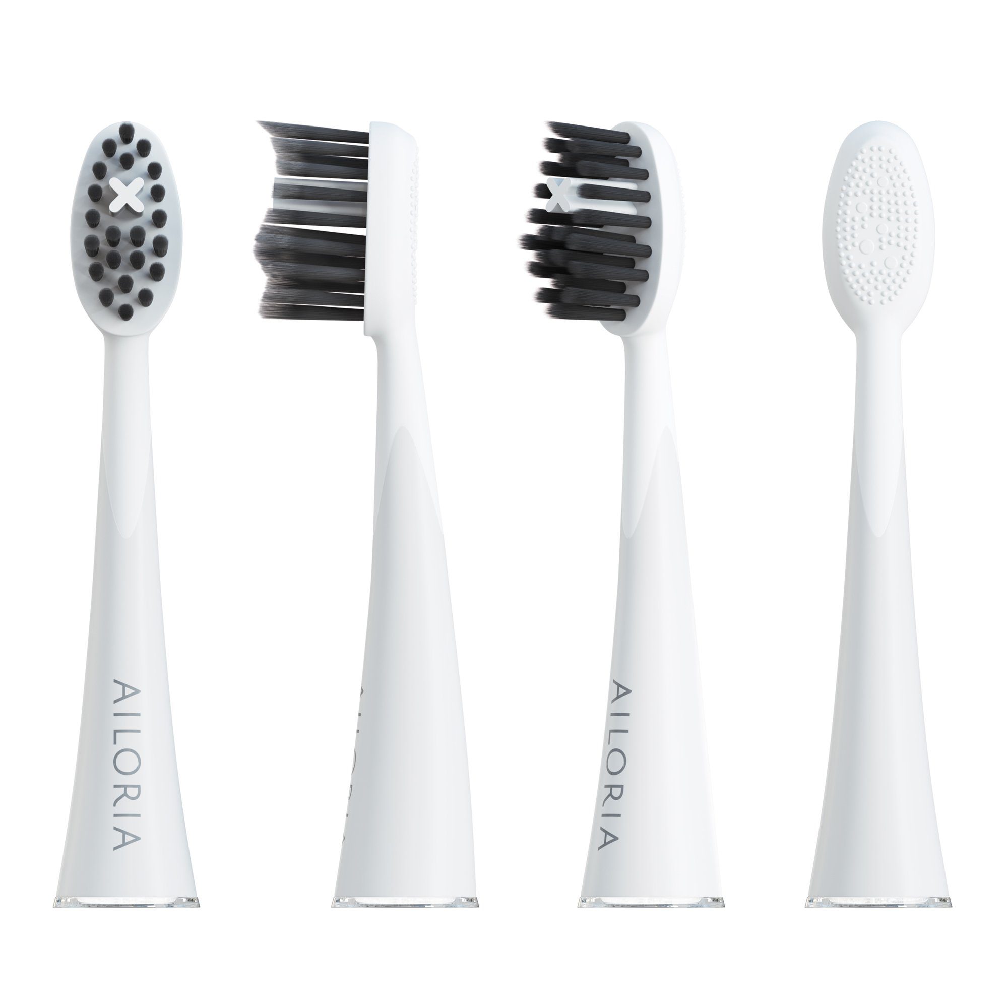 AILORIA Aufsteckbürsten SHINE BRIGHT Charcoal Ersatzbürstenköpfe 6er Set, Ersatzbürstenköpfe Set für SHINE BRIGHT