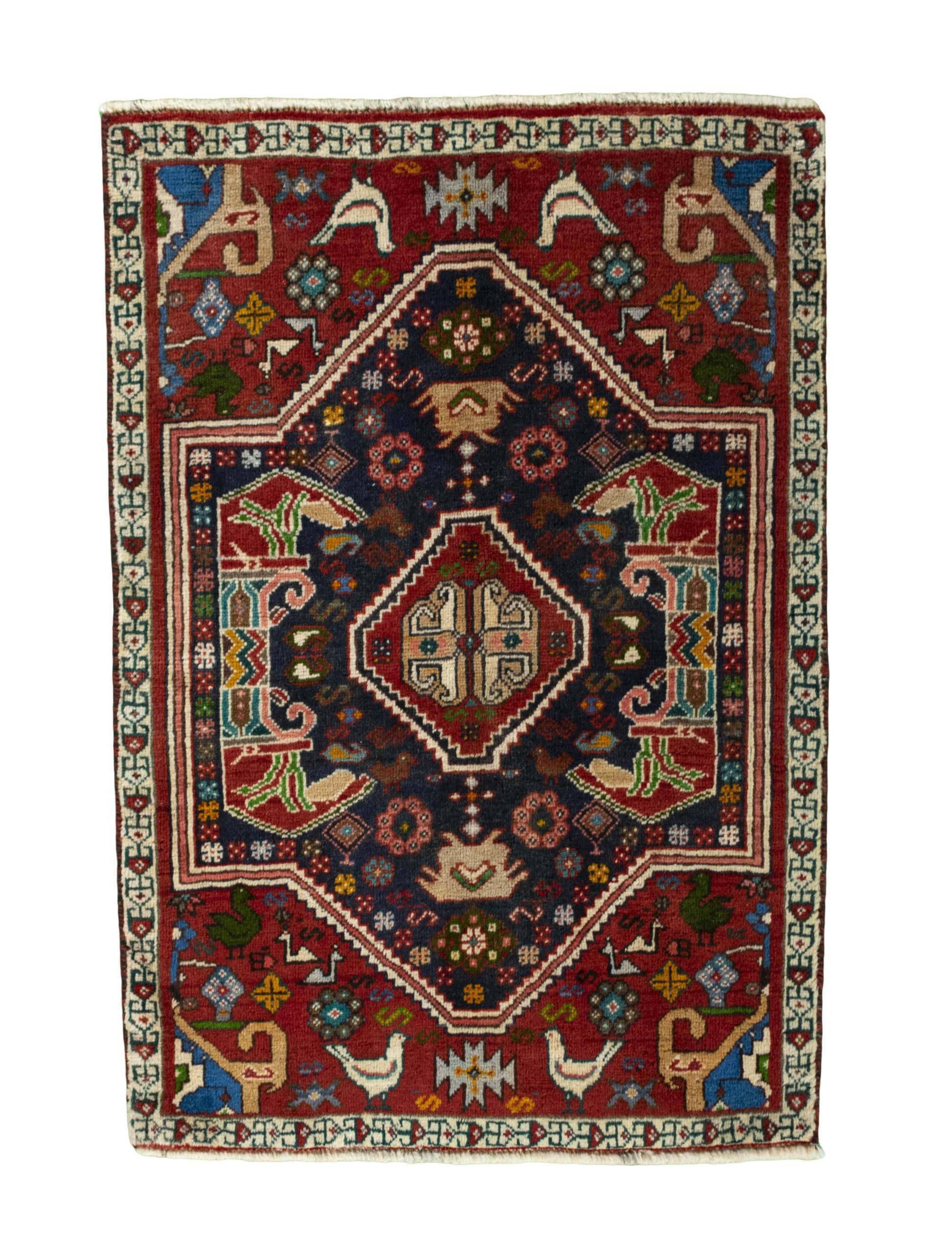 CABBEL Orientteppich 100x69 cm Perser Shiraz Multicolor Schurwolle Handgeknüpft Nomaden, rechteckig, Höhe: 8 mm, 100% Schurwolle – weich, pflegeleicht, traditionelle Knüpfdichte