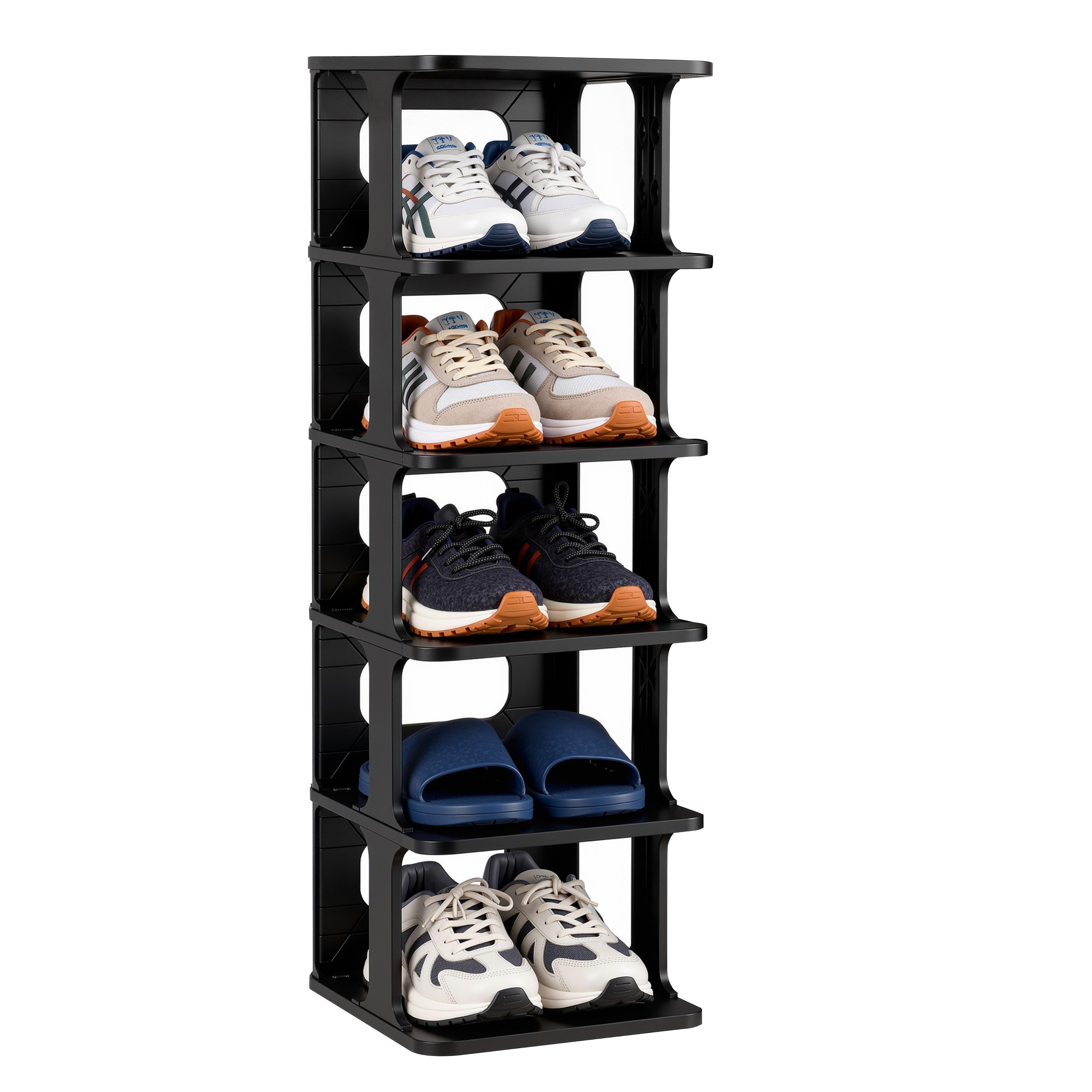 Ribelli Schuhregal 6 Ebenen Stapelbar Kunststoff Schuhablage, Schuhschrank günstig online kaufen