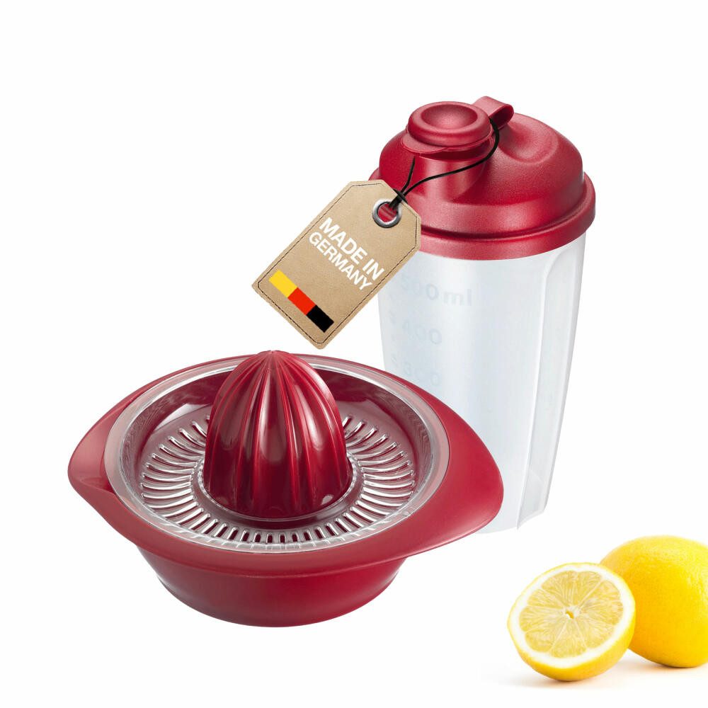 WESTMARK Zitruspresse 2 tlg., inkl. Dressingshaker, Fassungsvermögen: 350 + 500 ml, Made in Germany, langlebig, spülmaschinengeeignet