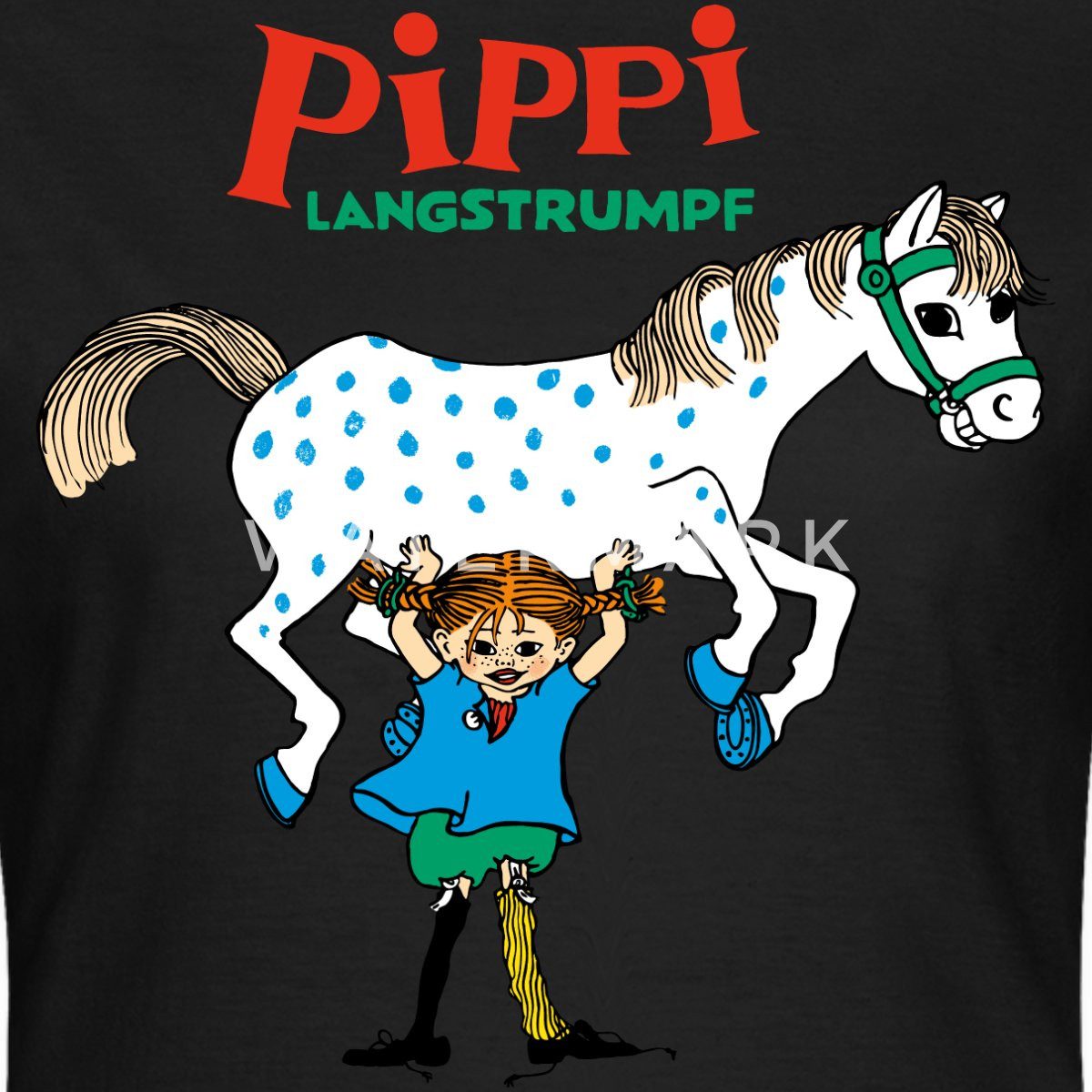 Spreadshirt T-Shirt Pippi Langstrumpf Pippi Hebt Kleiner Onkel Frauen T-Shi günstig online kaufen