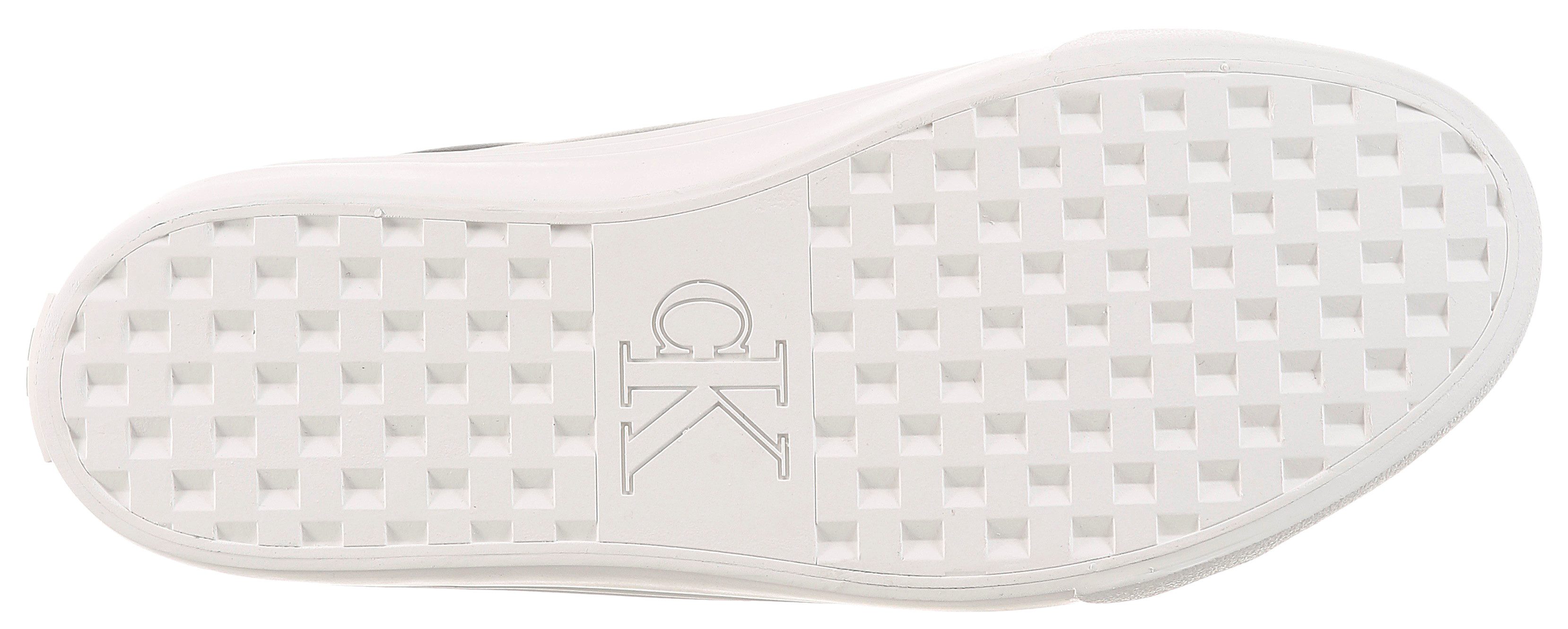 Calvin Klein VULC FLATFORM LACEUP LOW LTH Plateausneaker Schnürschuh, Halbschuh, Freizeitschuh mit seitlichem Logoschriftzug