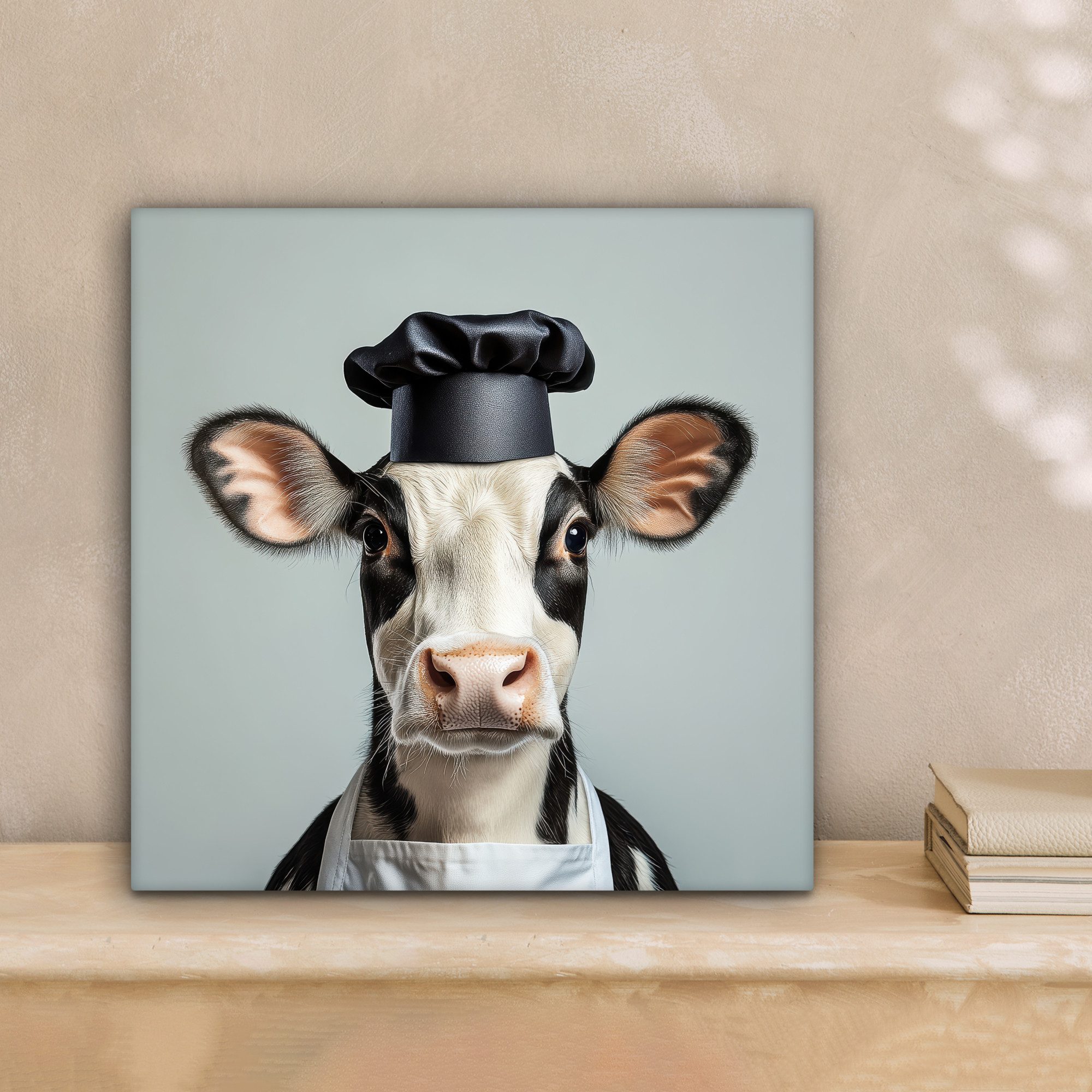 OneMillionCanvasses® Leinwandbild Kuh - Schwarz - Weiß - Koch, Fotodruck (1 günstig online kaufen