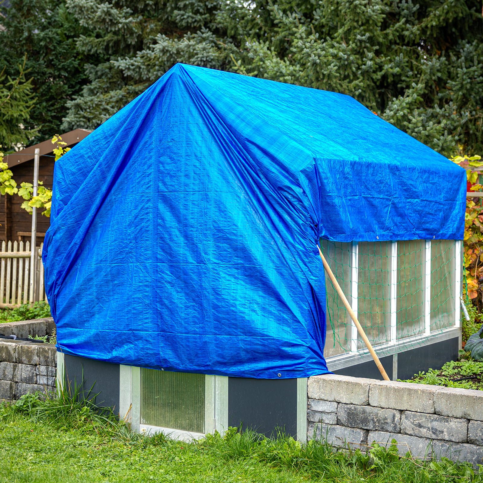 BOOMET Schutzplane Abdeckplane blau (1-St., 2x3m), mit Ösen wasserdicht Gartenplane Plane Gartenmöbel