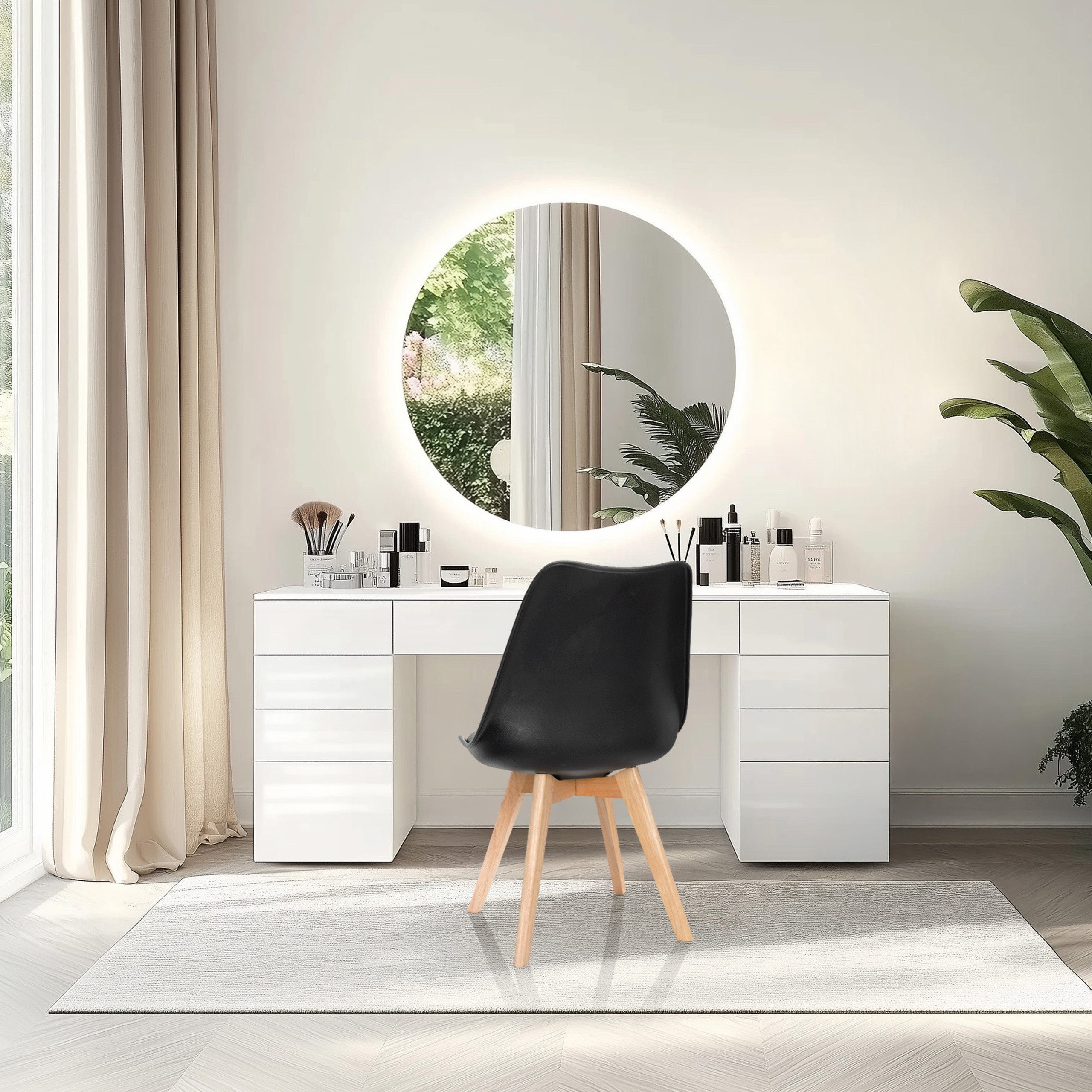 hjh OFFICE Schalenstuhl SCANDI 4 Esszimmerstuhl Kunststoff ohne Armlehnen (4er Set), SCANDI 4